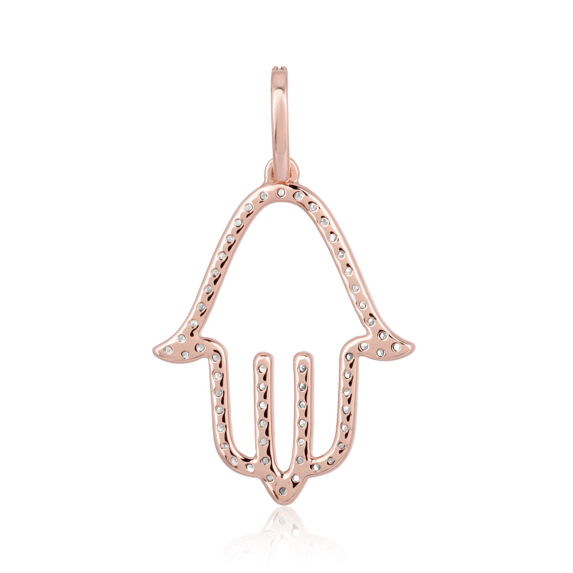Sterling Silver Hamsa Diamond Pendant