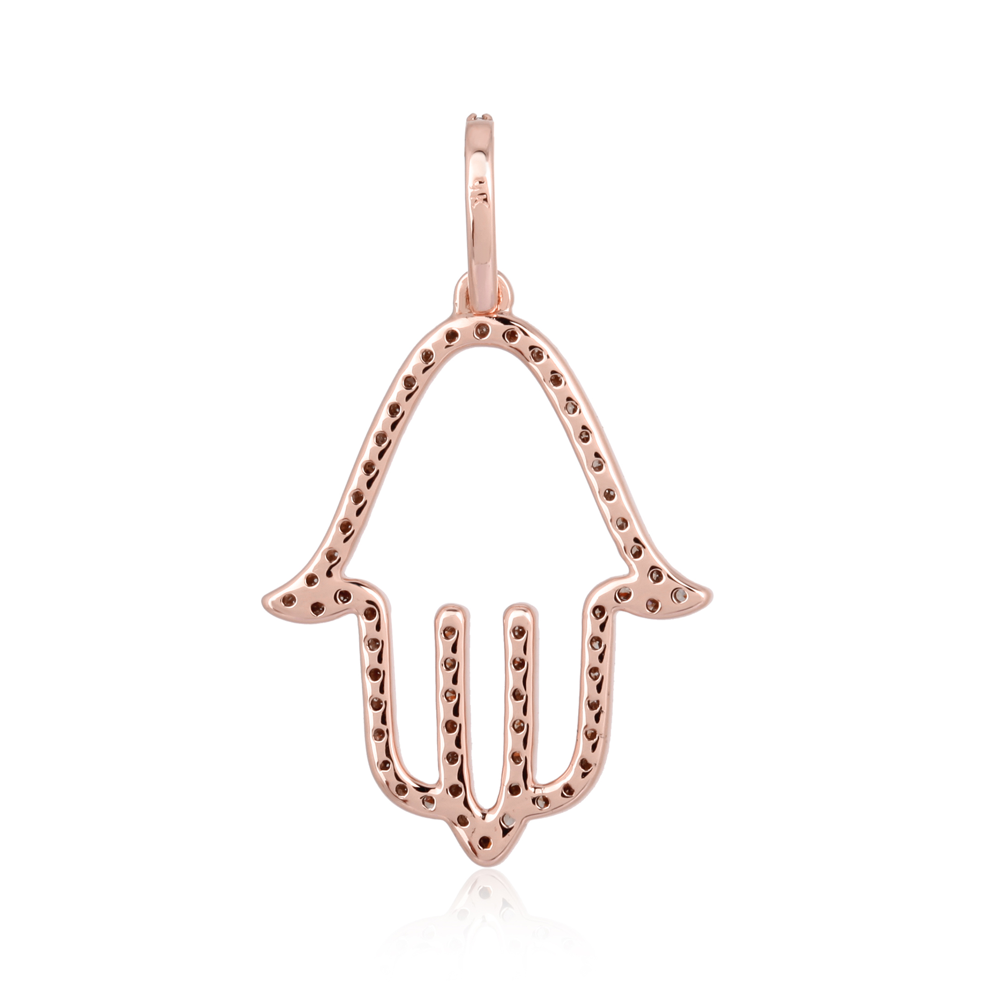 Rose Gold Hamsa Diamond Pendant