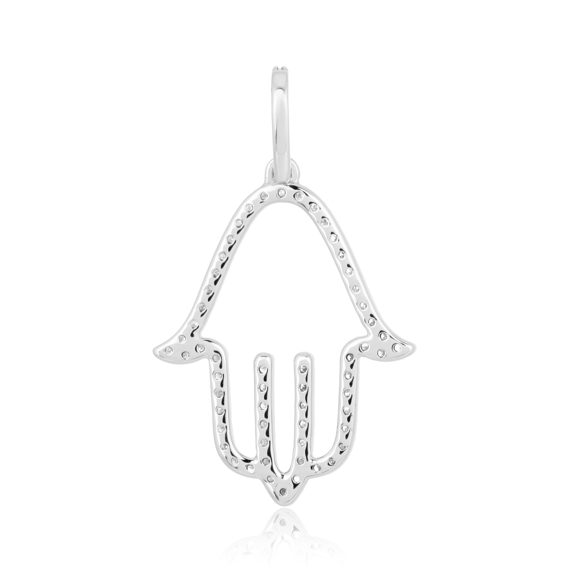 Sterling Silver Hamsa Diamond Pendant