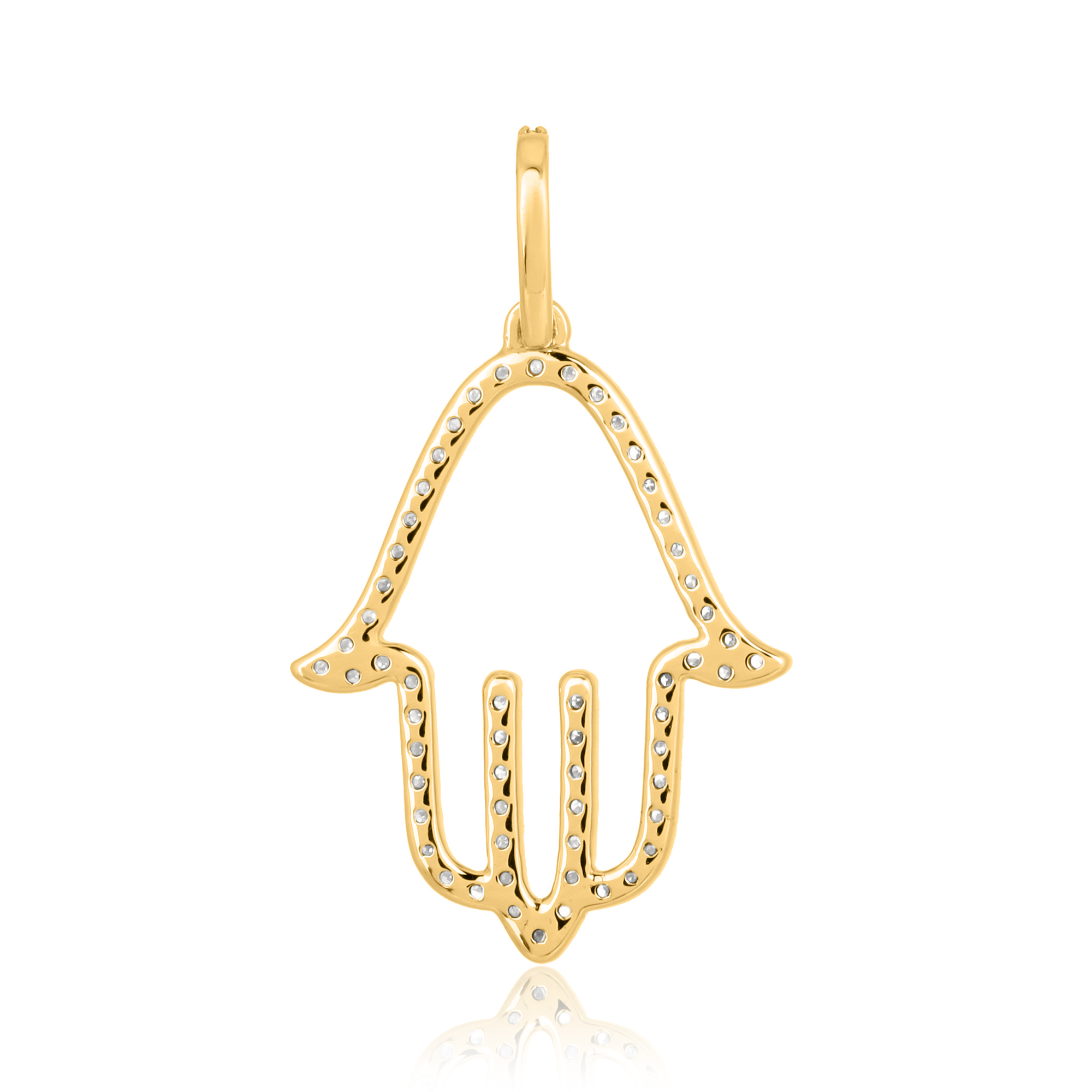 Sterling Silver Hamsa Diamond Pendant