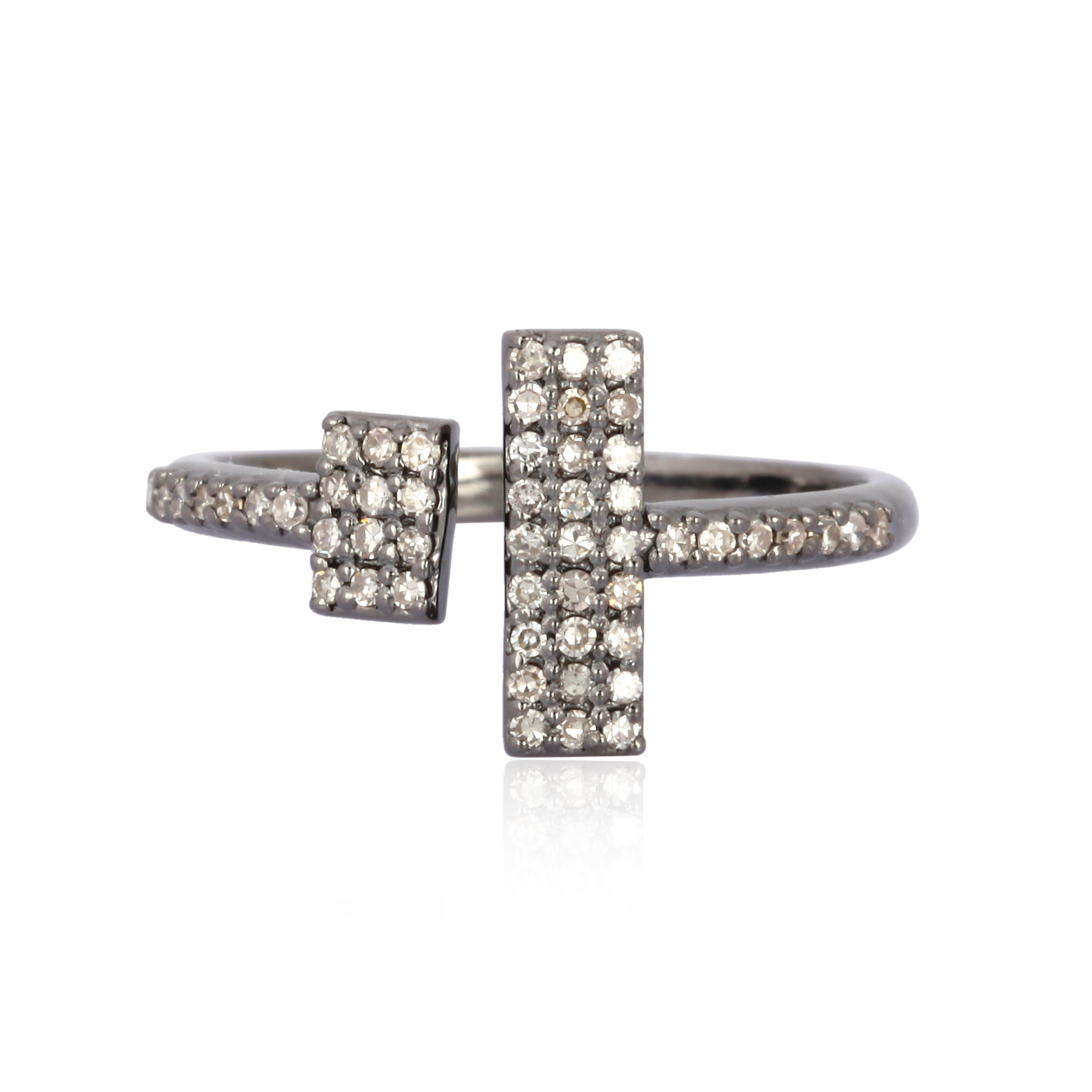 Sterling Silver Diamond Gap Ring