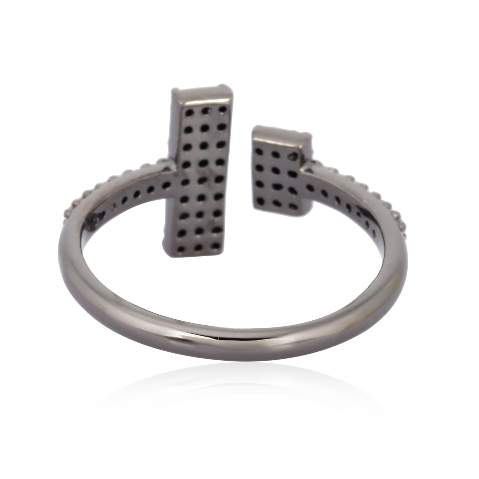 Sterling Silver Diamond Gap Ring