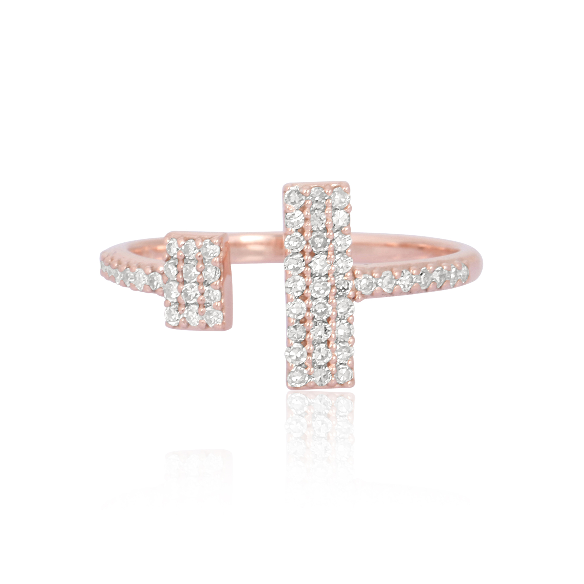 Sterling Silver Diamond Gap Ring