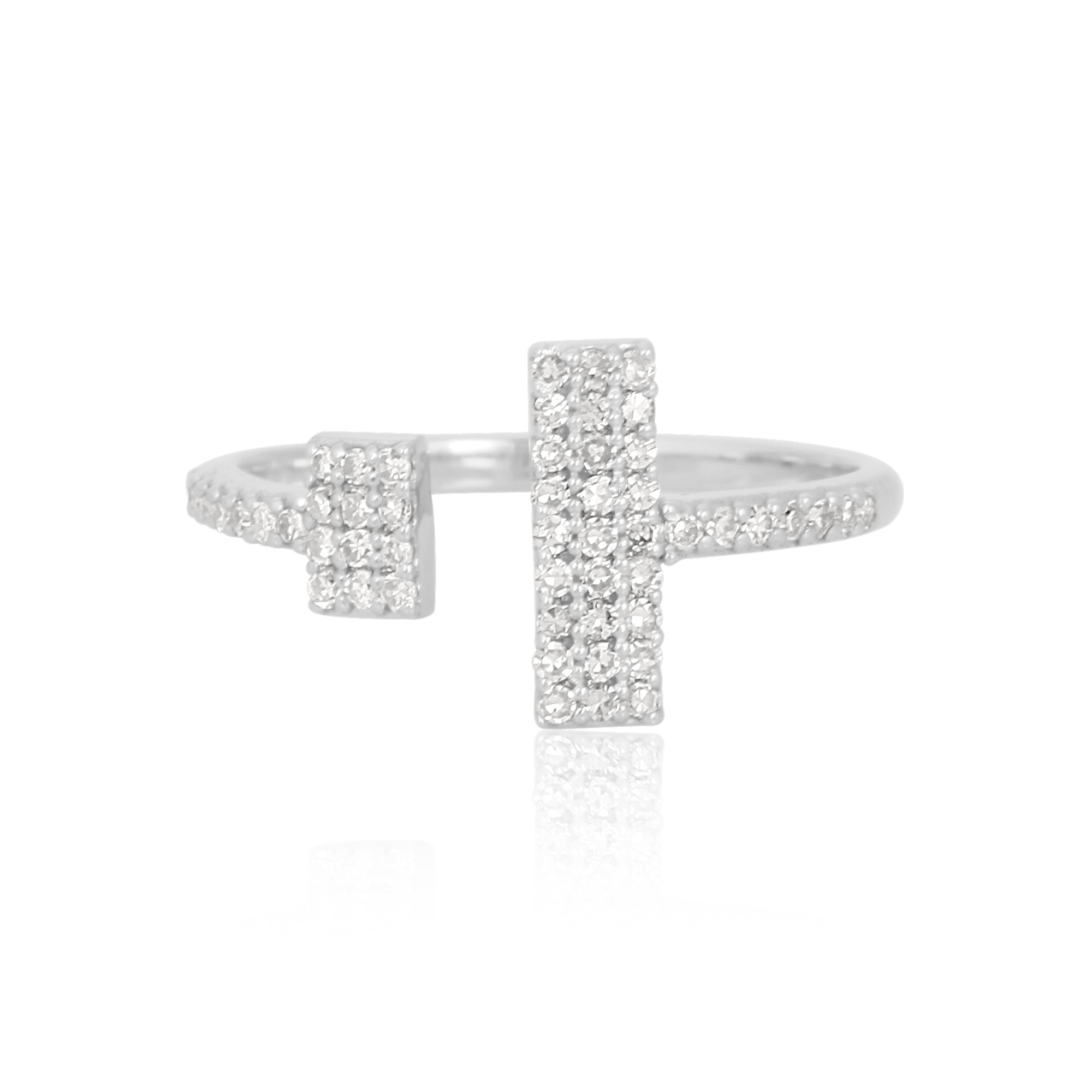 Sterling Silver Diamond Gap Ring