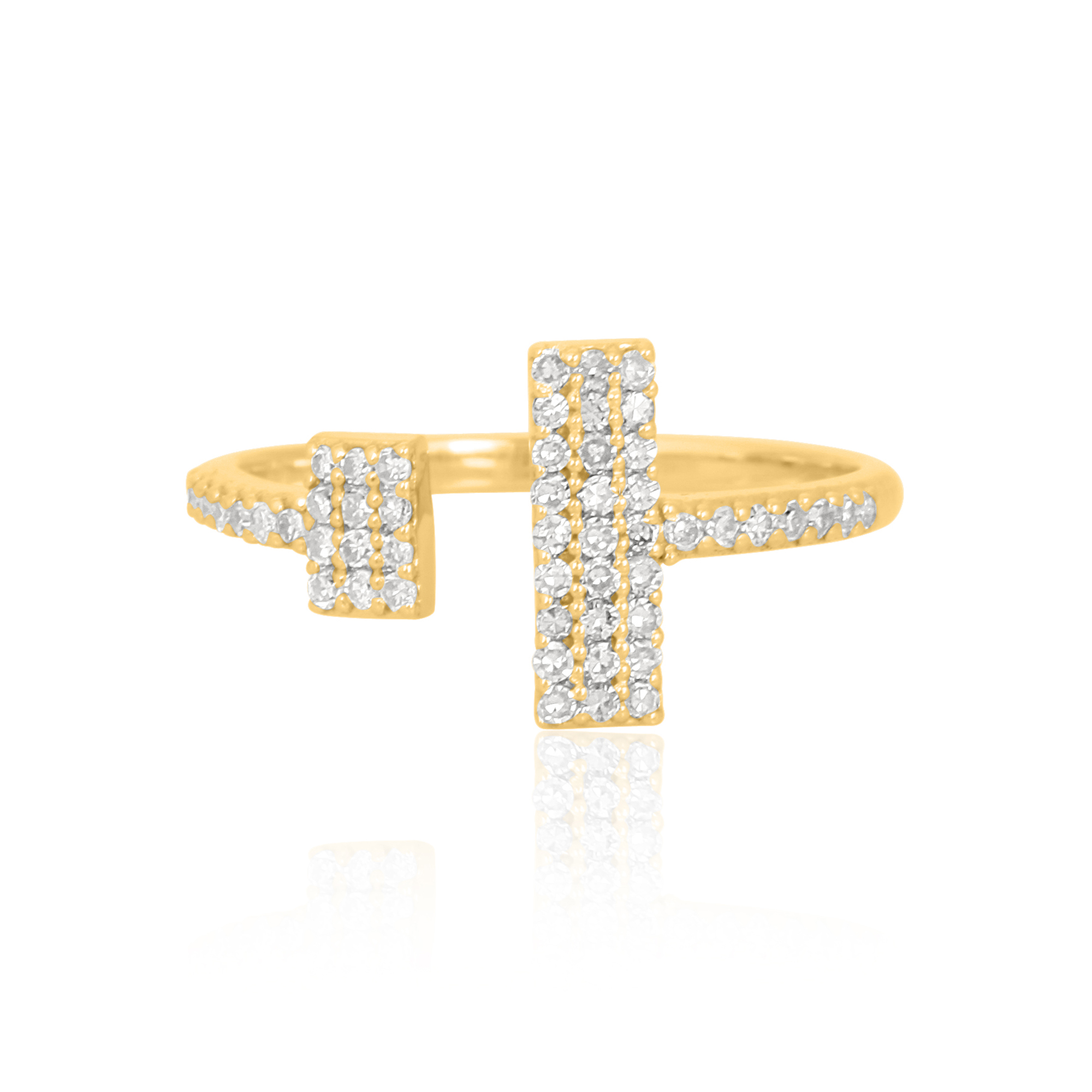 Sterling Silver Diamond Gap Ring