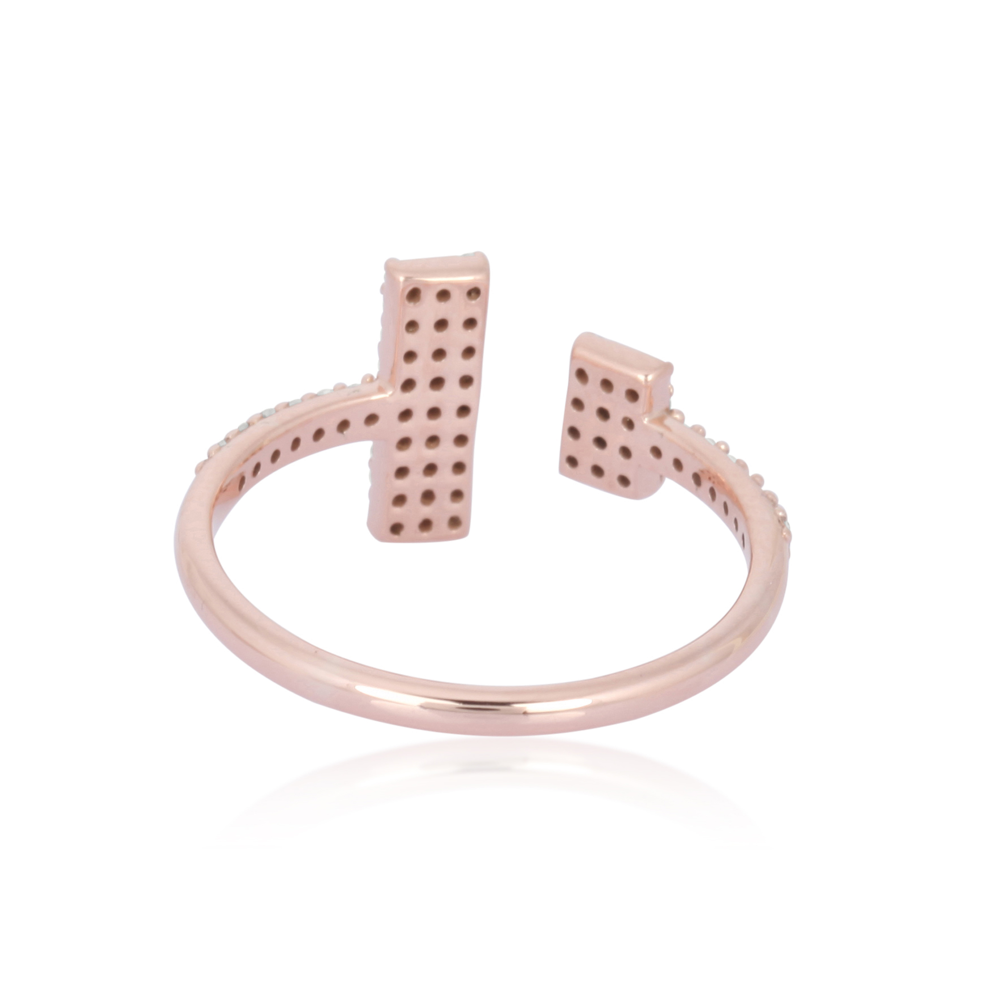 Rose Gold Diamond Gap Ring