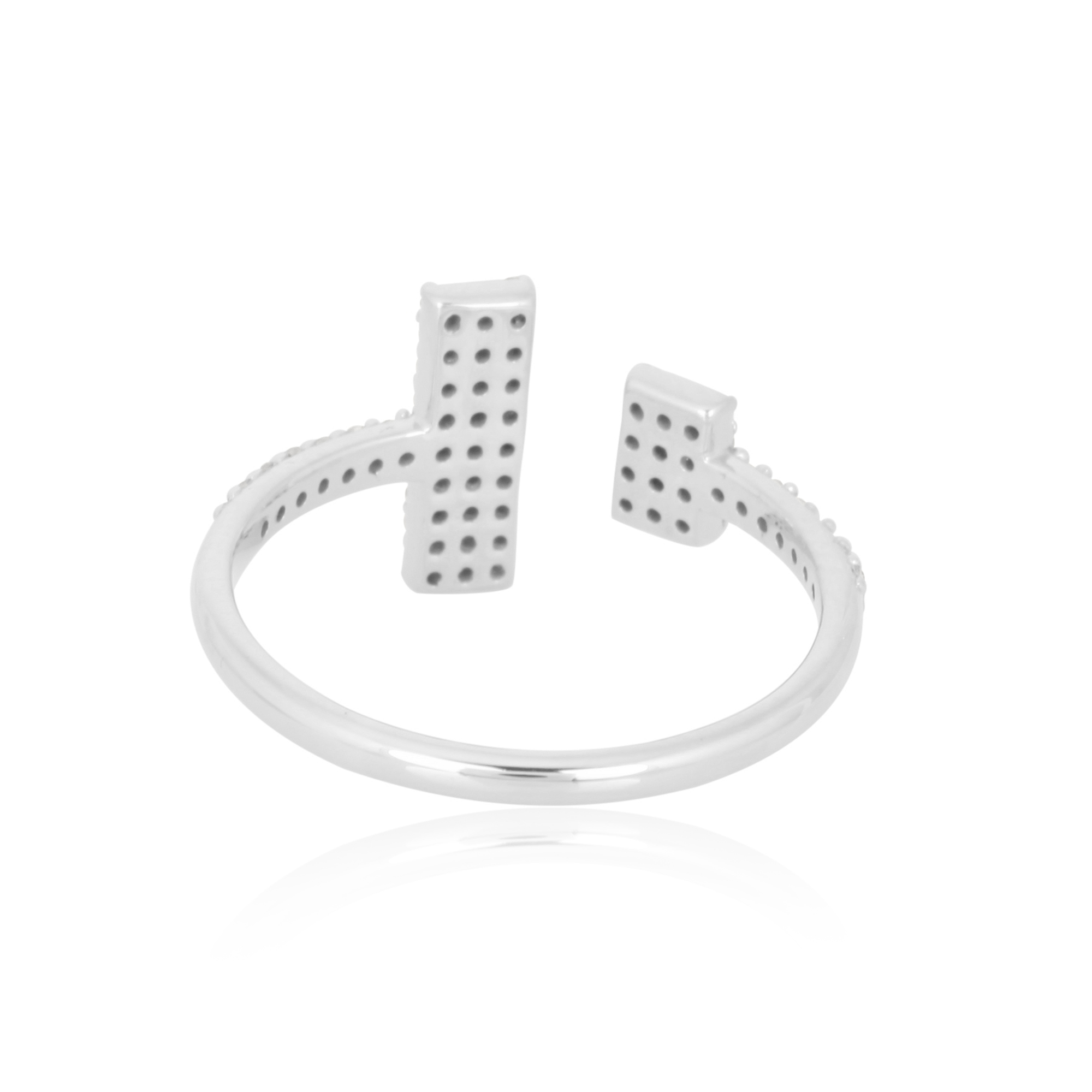 Sterling Silver Diamond Gap Ring