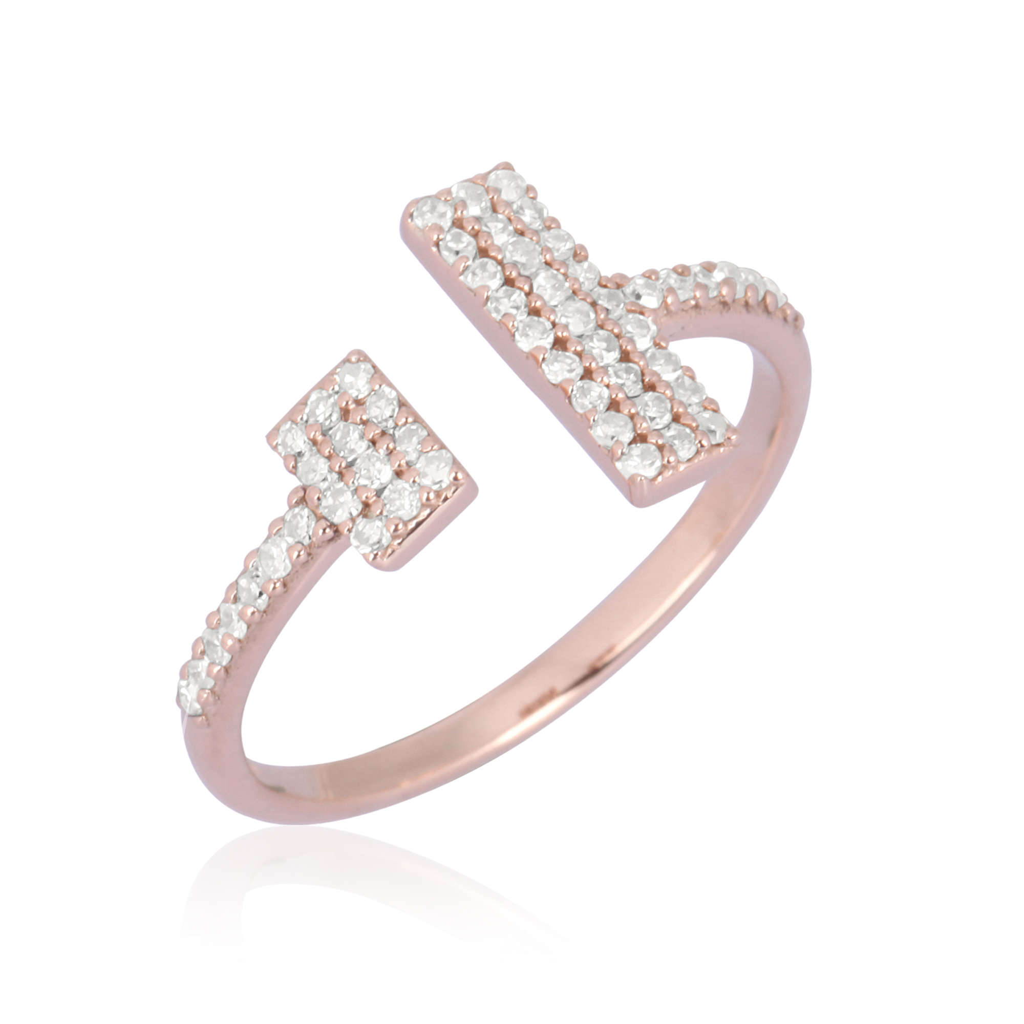 Sterling Silver Diamond Gap Ring