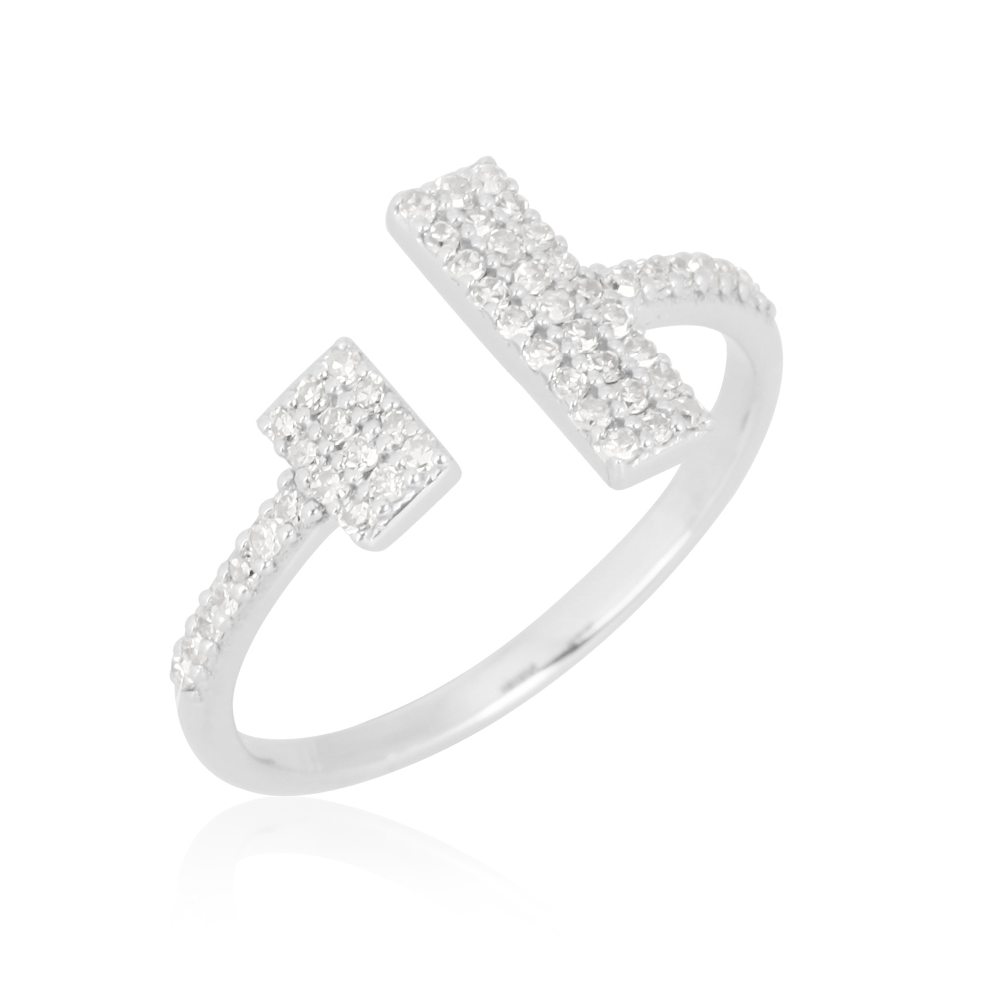 White Gold Diamond Gap Ring