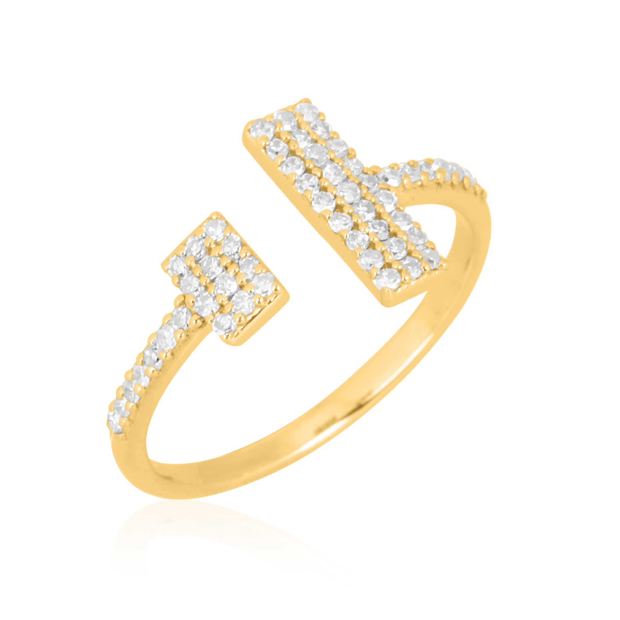 Sterling Silver Diamond Gap Ring