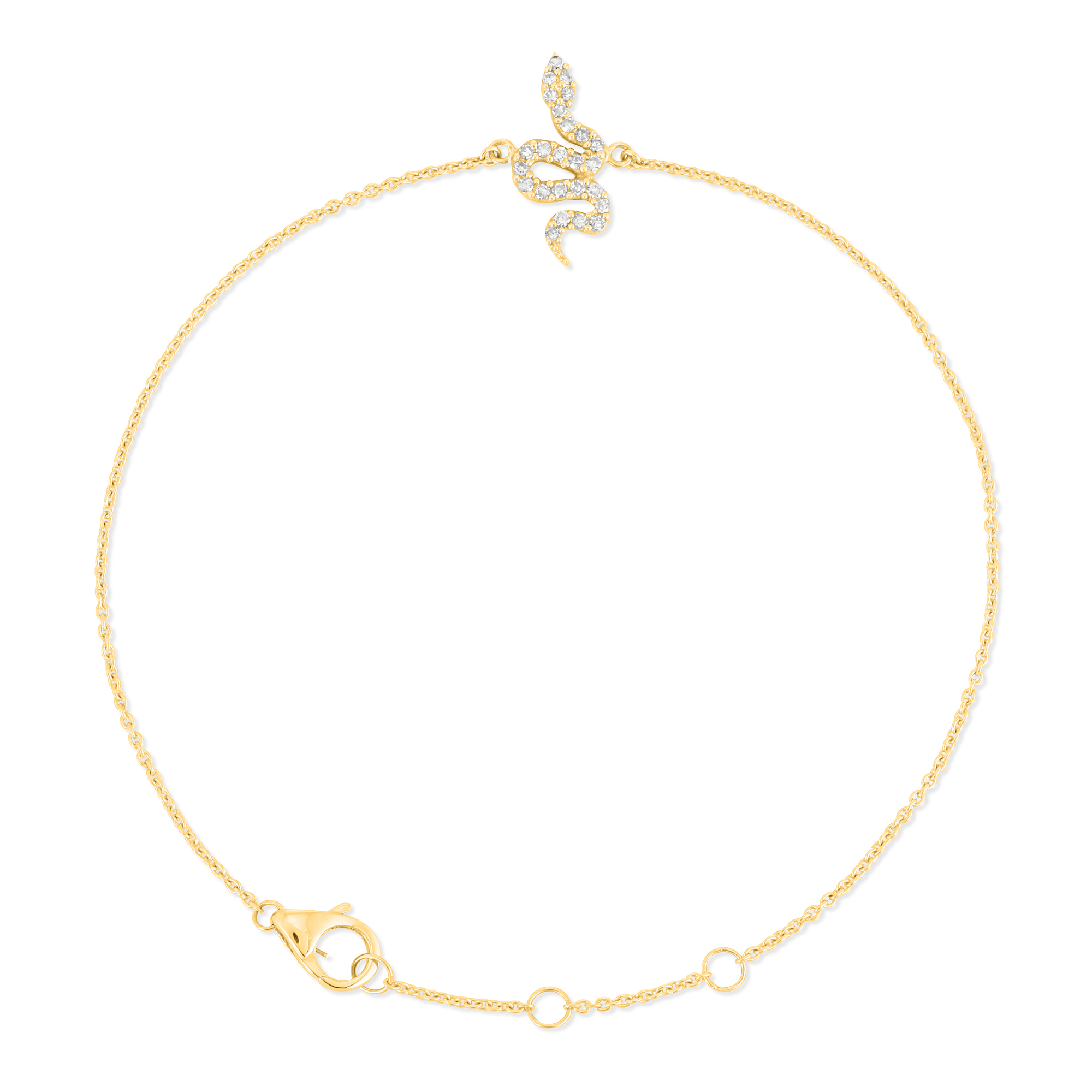 Yellow Gold Diamond Snake Bracelet
