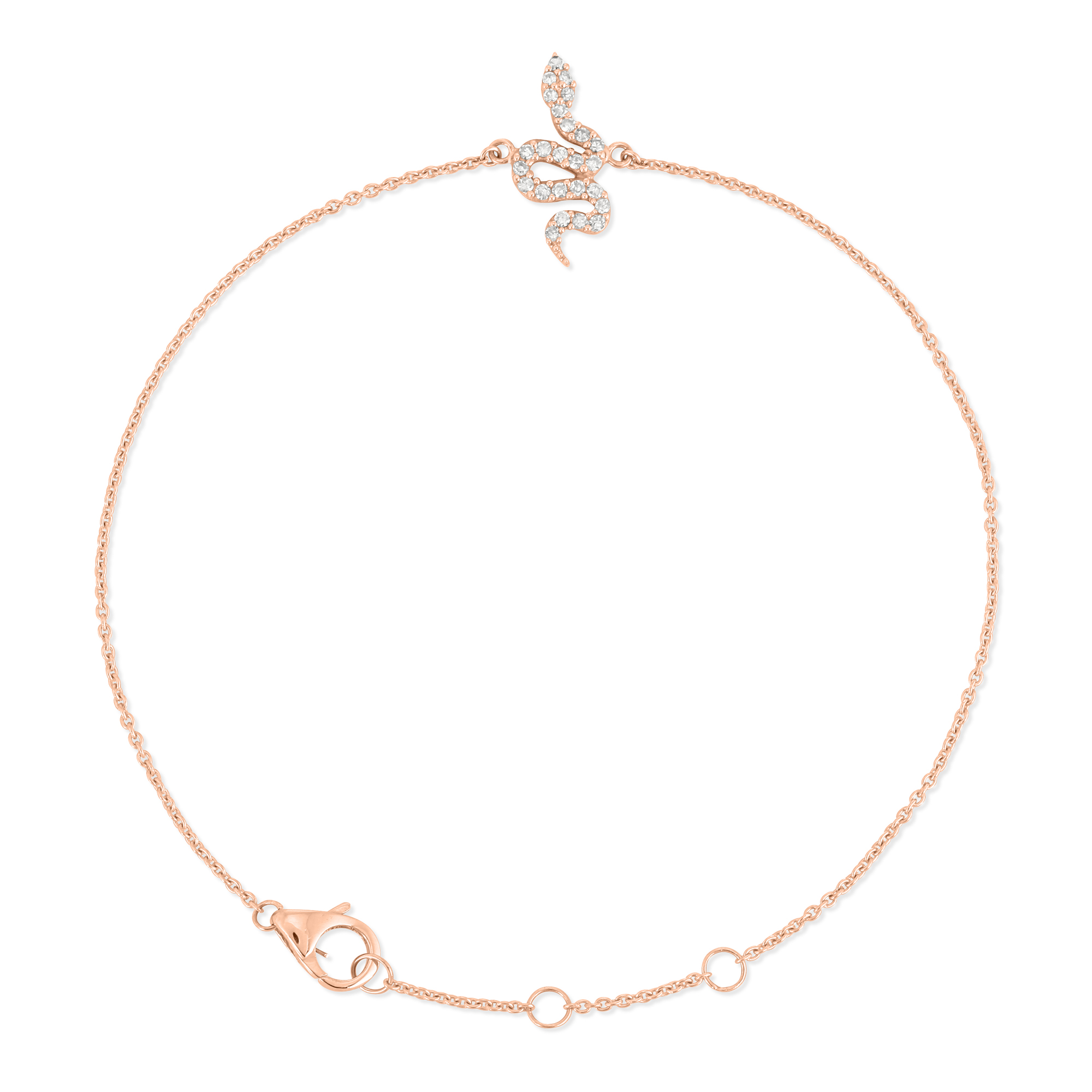 Rose Gold Diamond Snake Bracelet