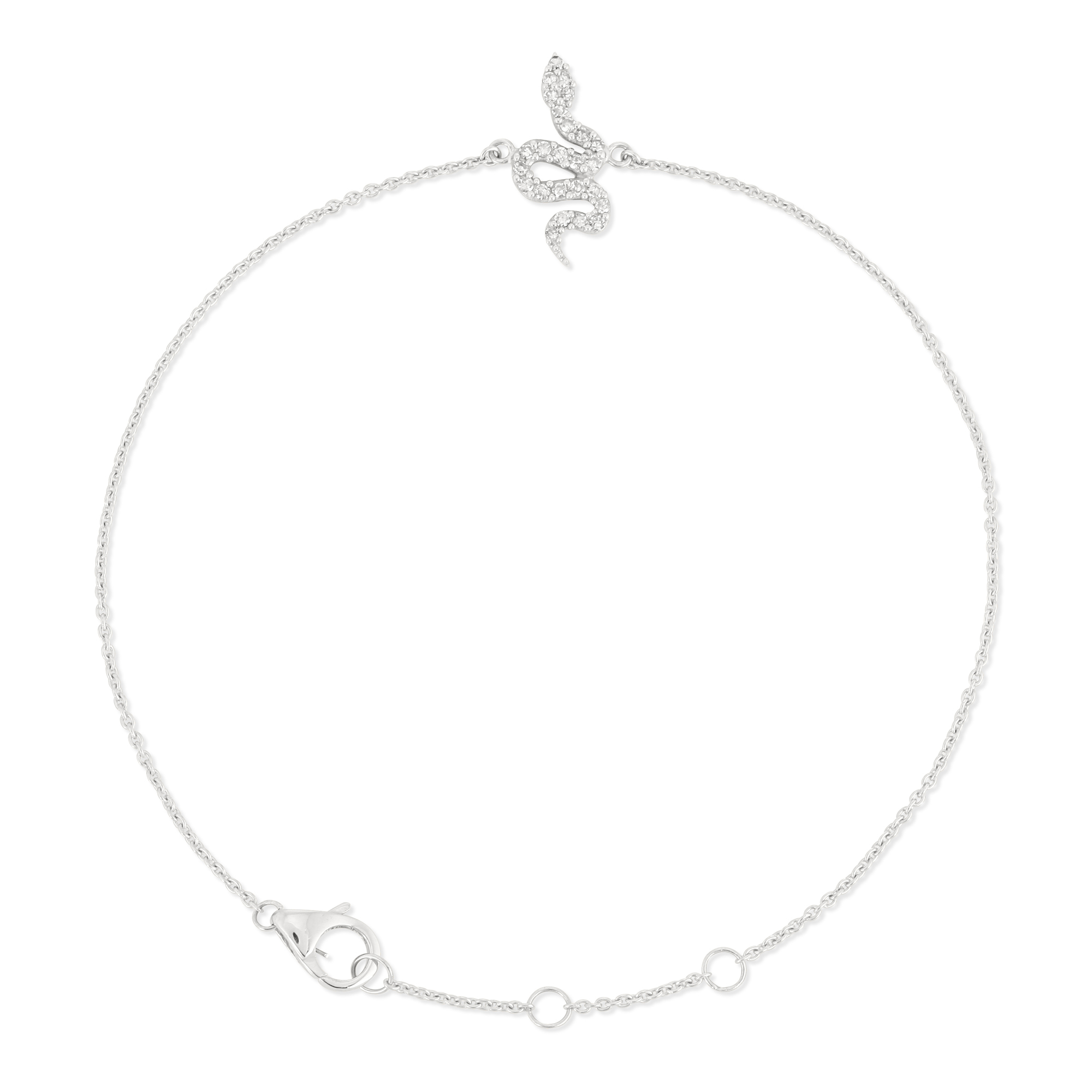 Sterling Silver Diamond Snake Bracelet