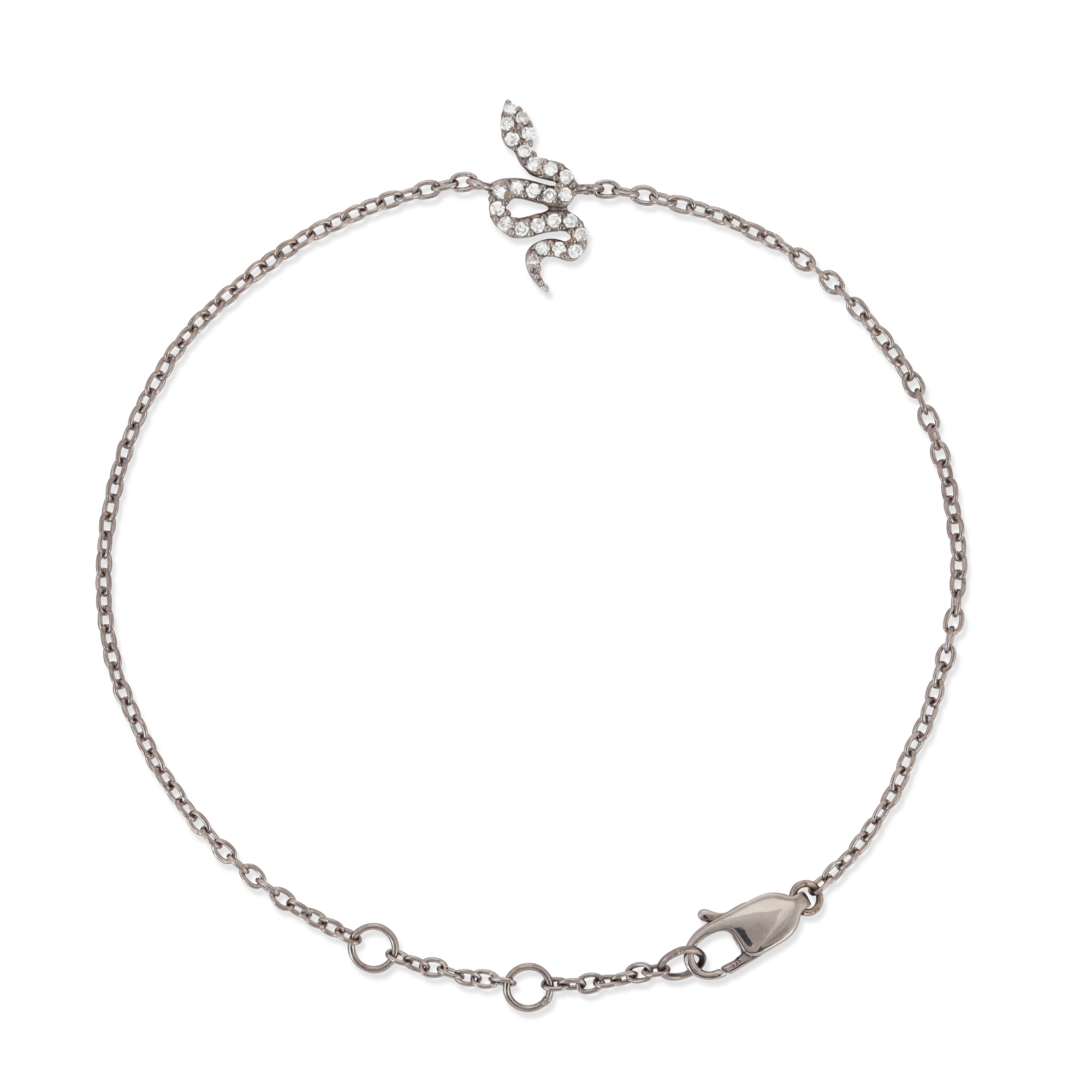 Sterling Silver Diamond Snake Bracelet