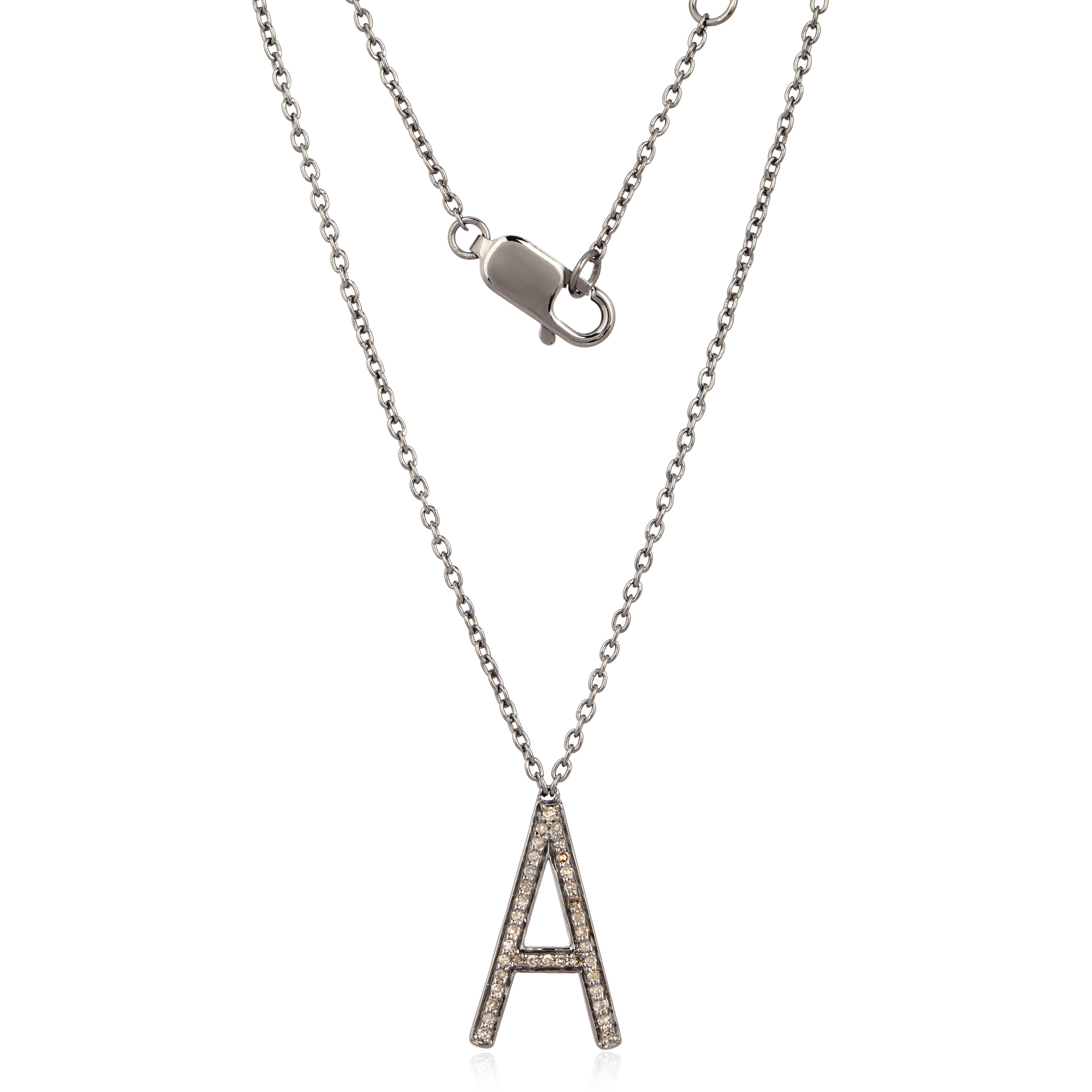 Sterling Silver Letter A Pendant with Chain