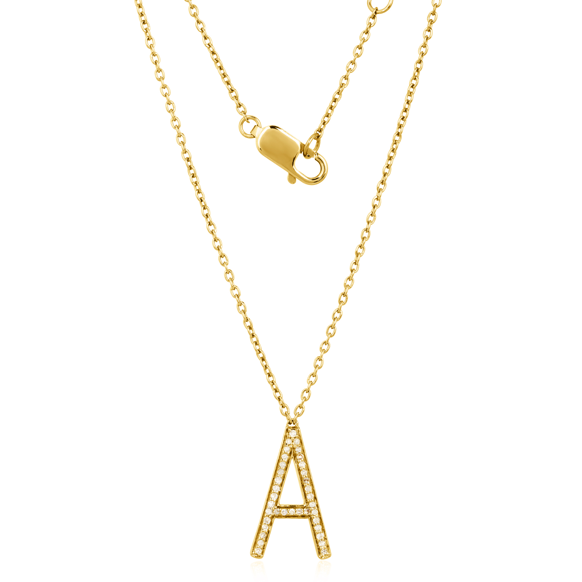 Sterling Silver Letter A Pendant with Chain