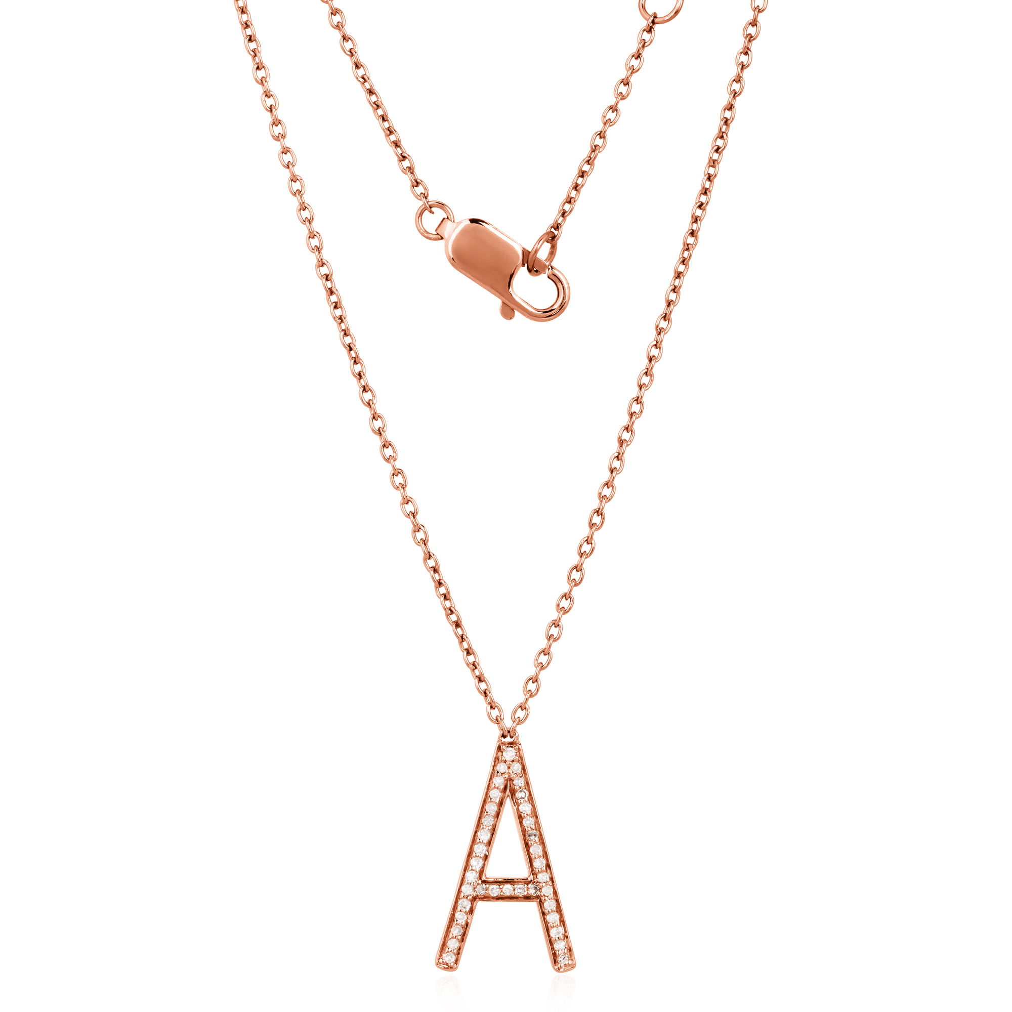 Sterling Silver Letter A Pendant with Chain