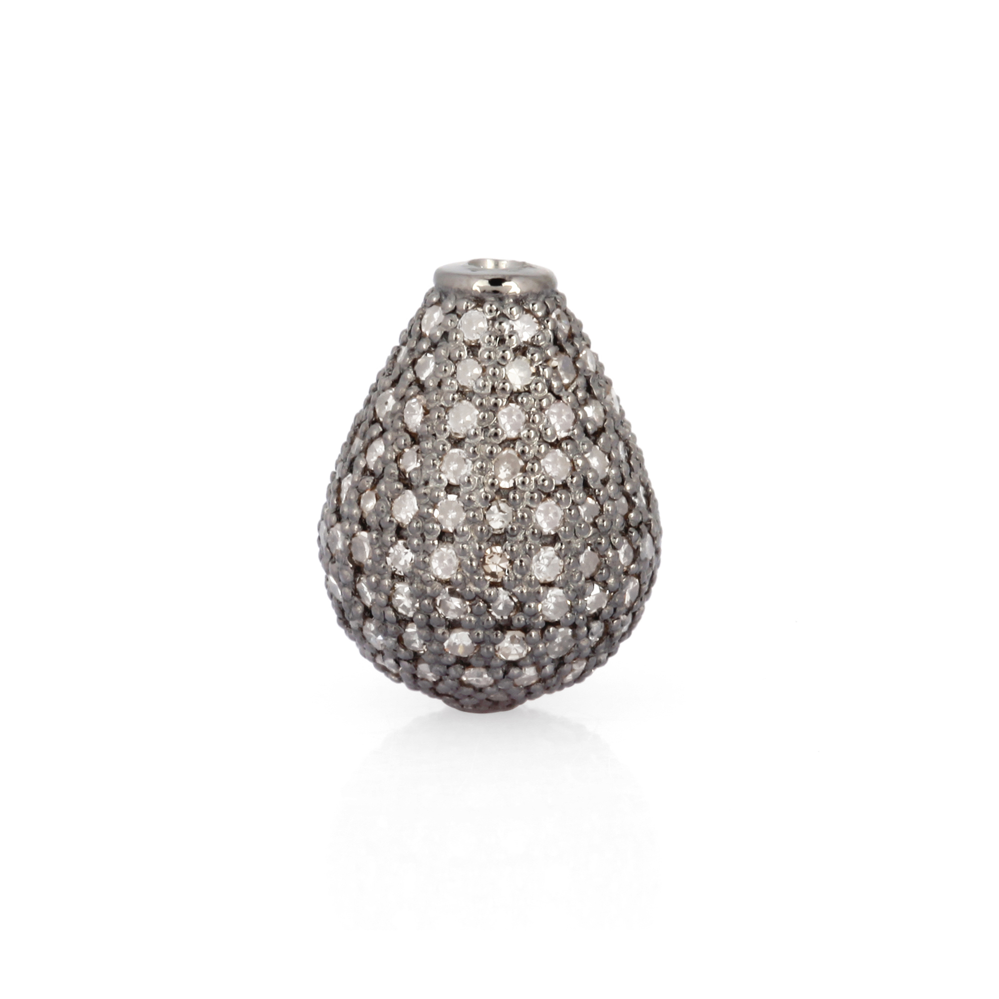 Sterling Silver 12MM X 75MM Pave Diamond Drops