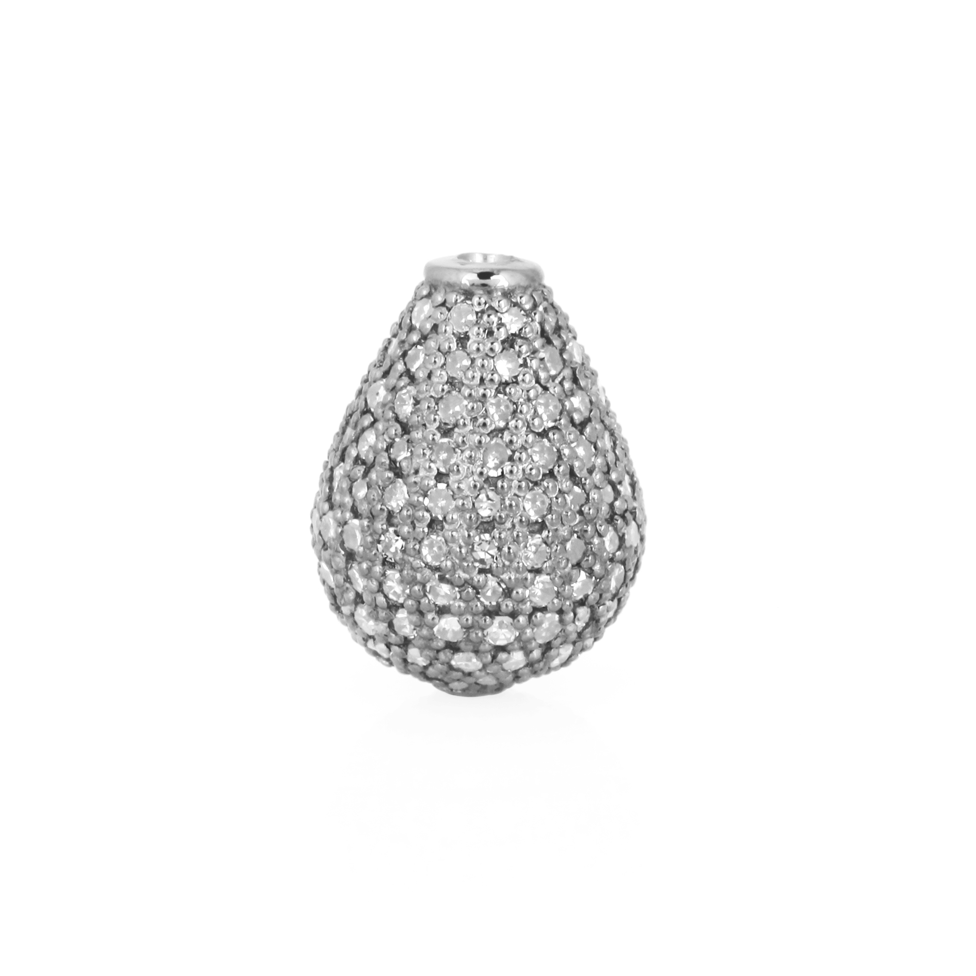 White Gold 12 X 75MM Pave Diamond Drops