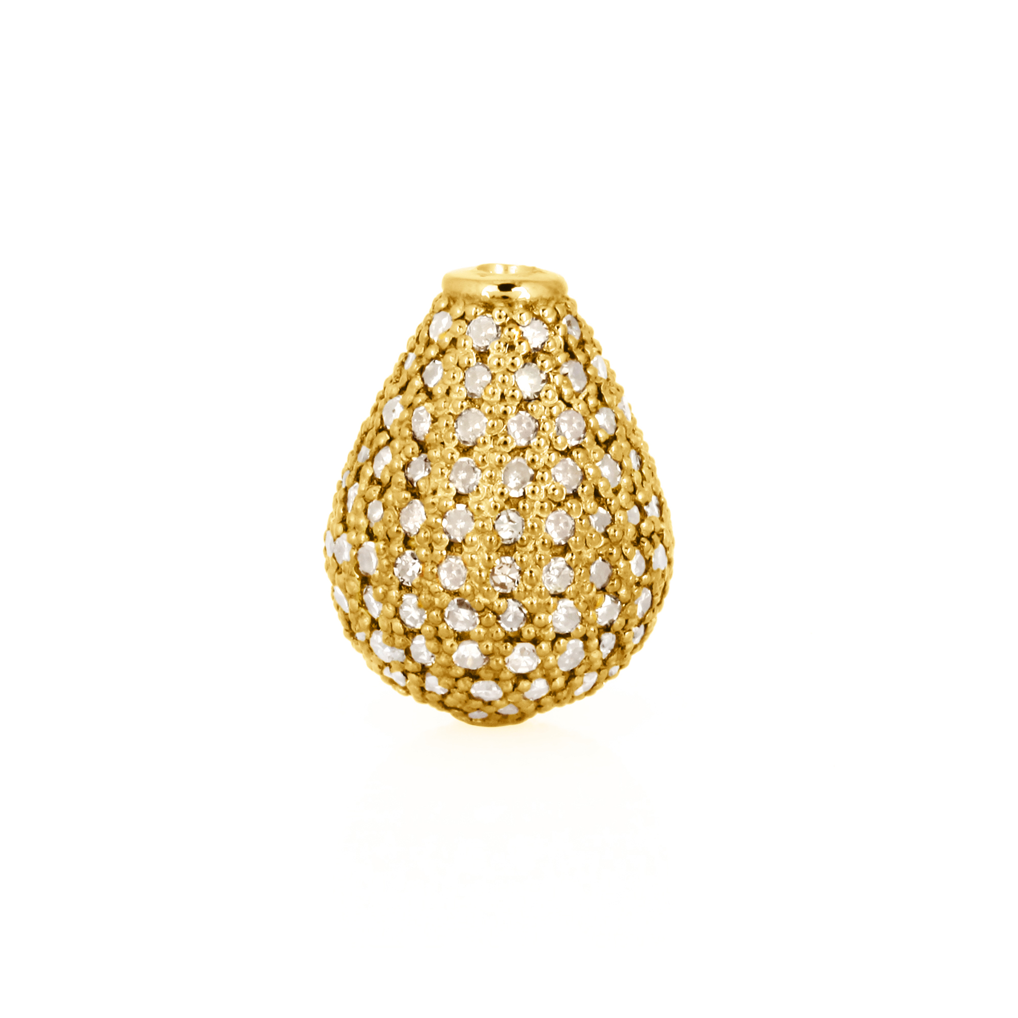 Yellow Gold 12 X 75MM Pave Diamond Drops