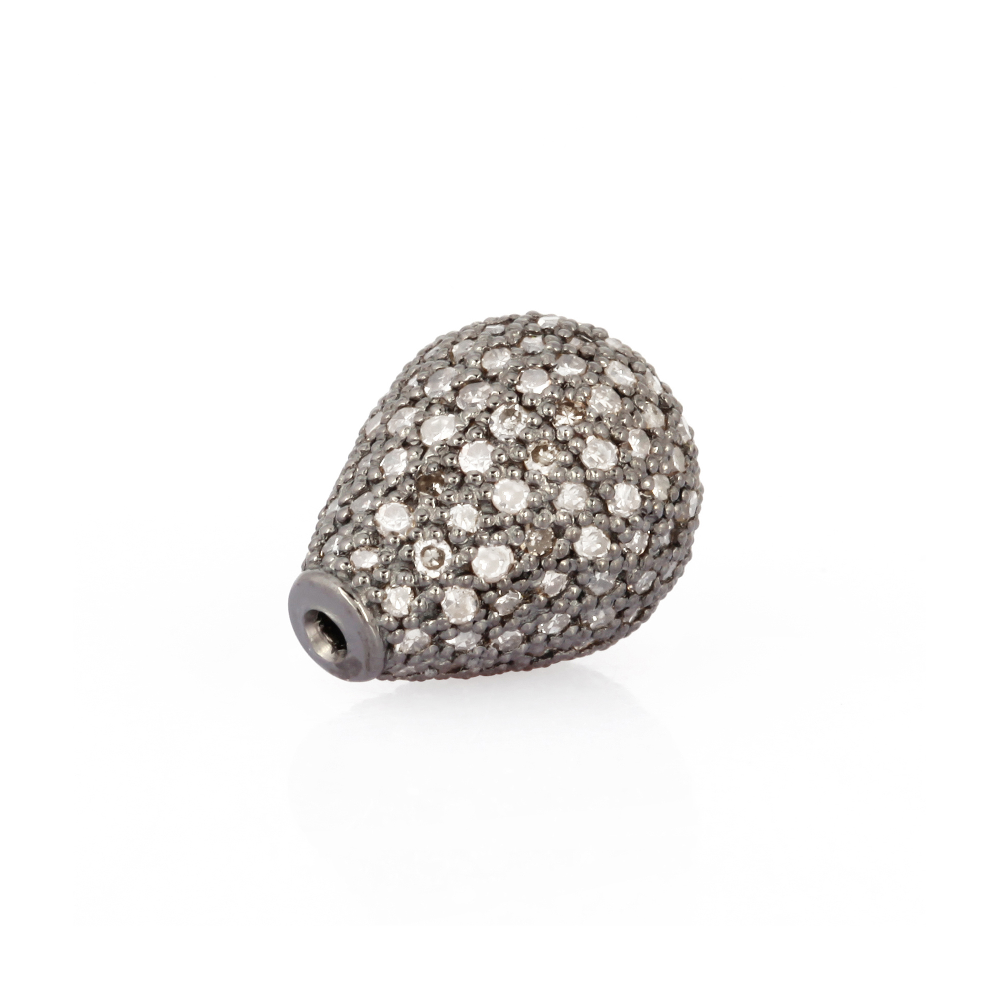 Sterling Silver 12MM X 75MM Pave Diamond Drops