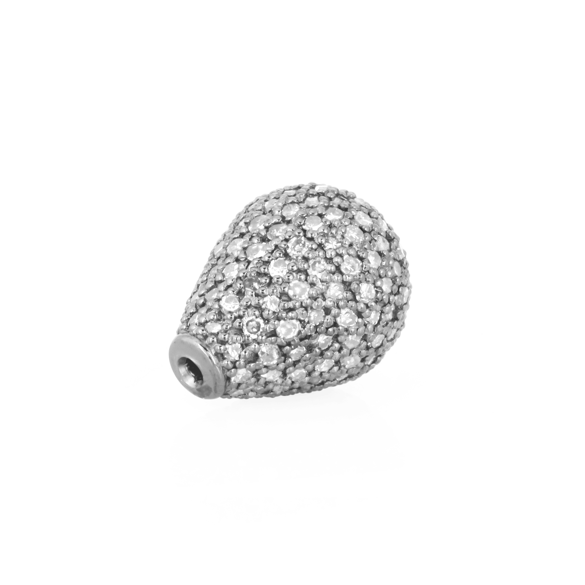 White Gold 12 X 75MM Pave Diamond Drops