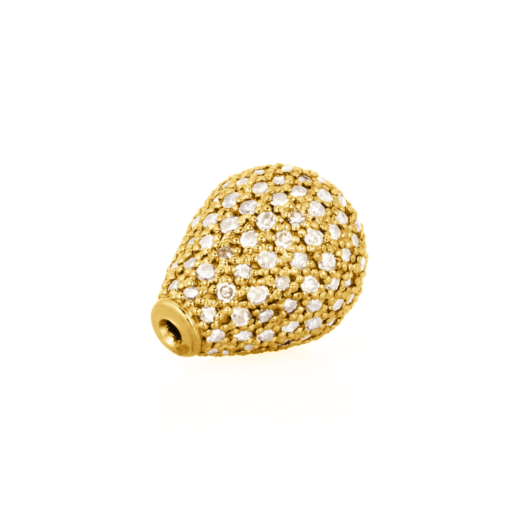 Yellow Gold 12 X 75MM Pave Diamond Drops