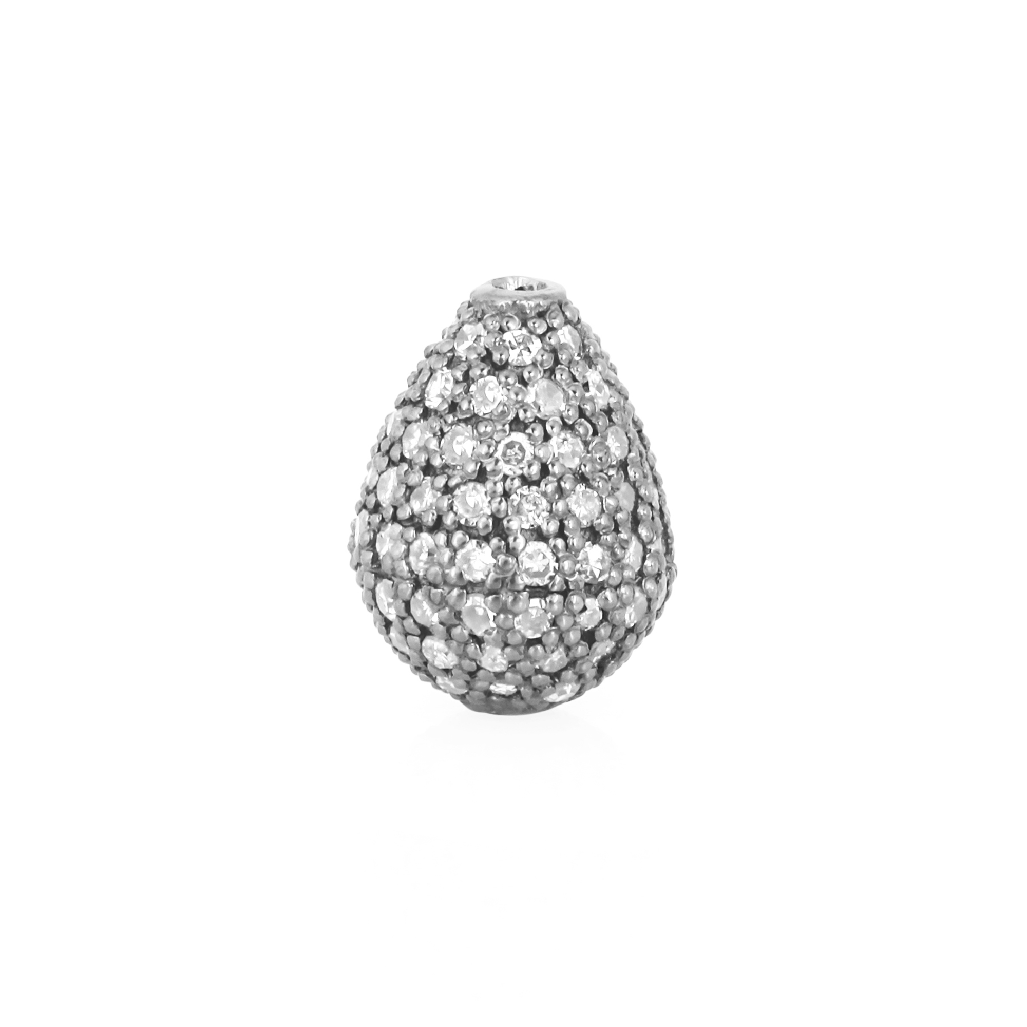 White Gold 10 X 75MM Pave Diamond Drops
