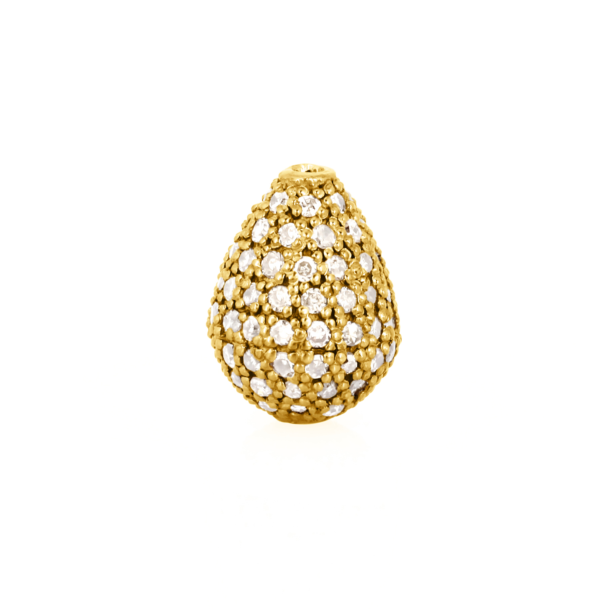 Yellow Gold 10 X 75MM Pave Diamond Drops