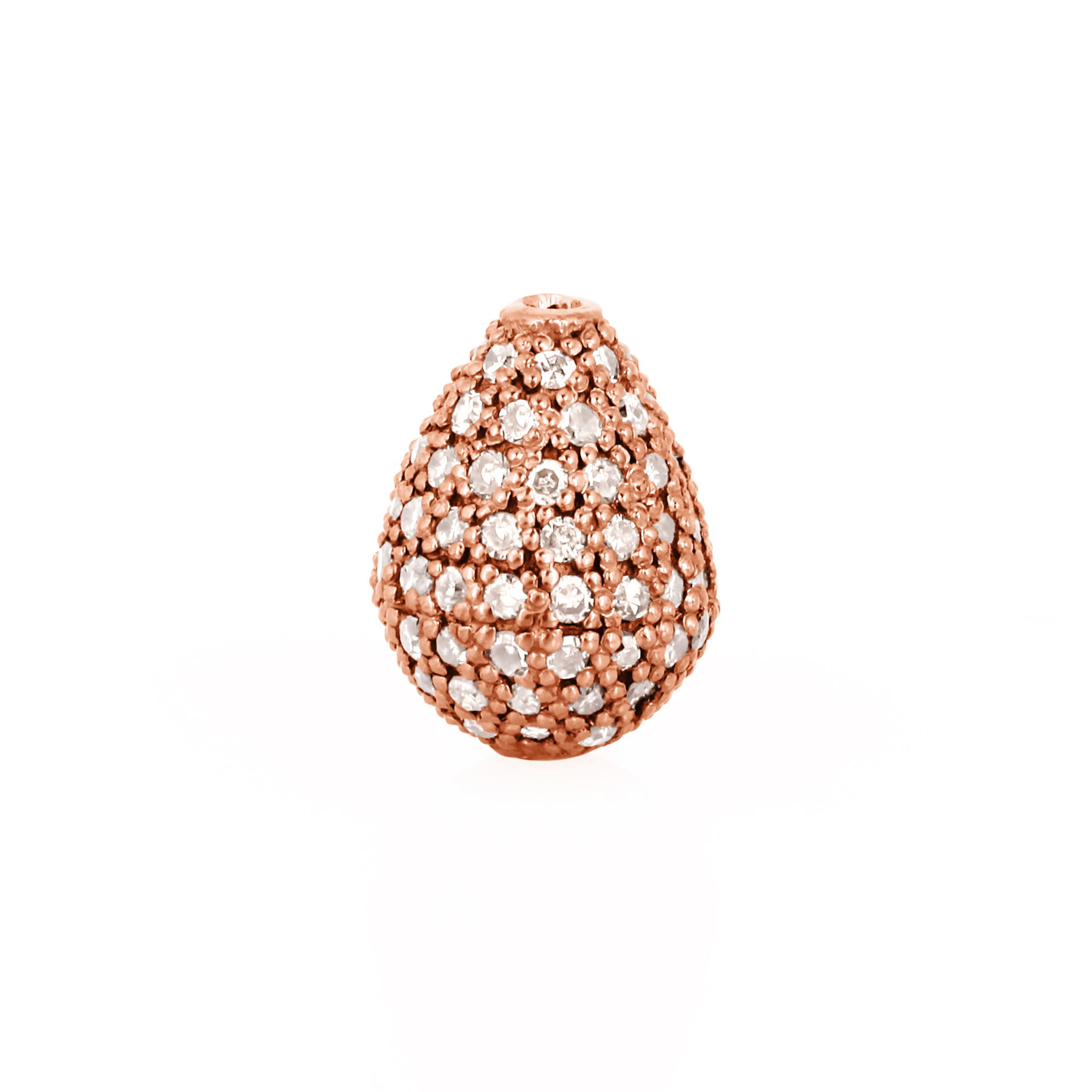 Rose Gold 10 X 75MM Pave Diamond Drops