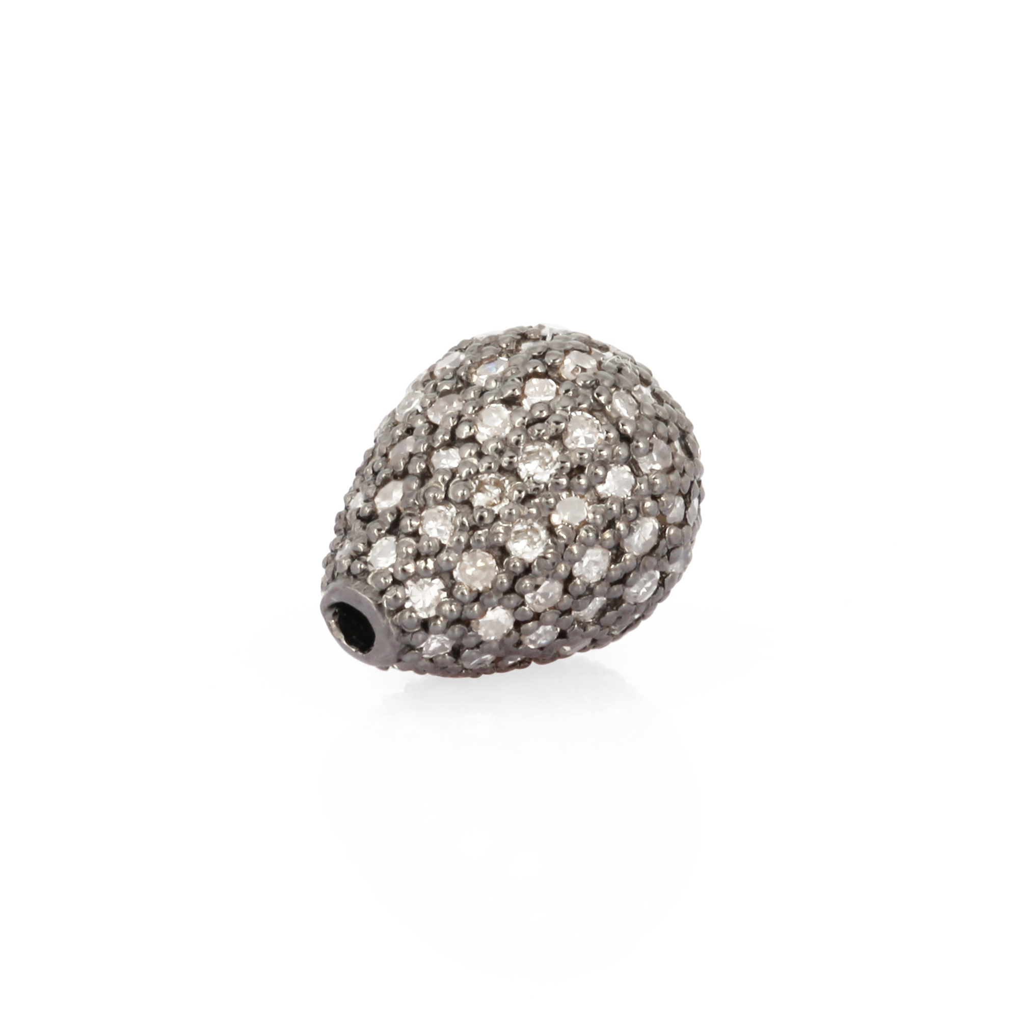 Sterling Silver 10 X 75MM Pave Diamond Drops