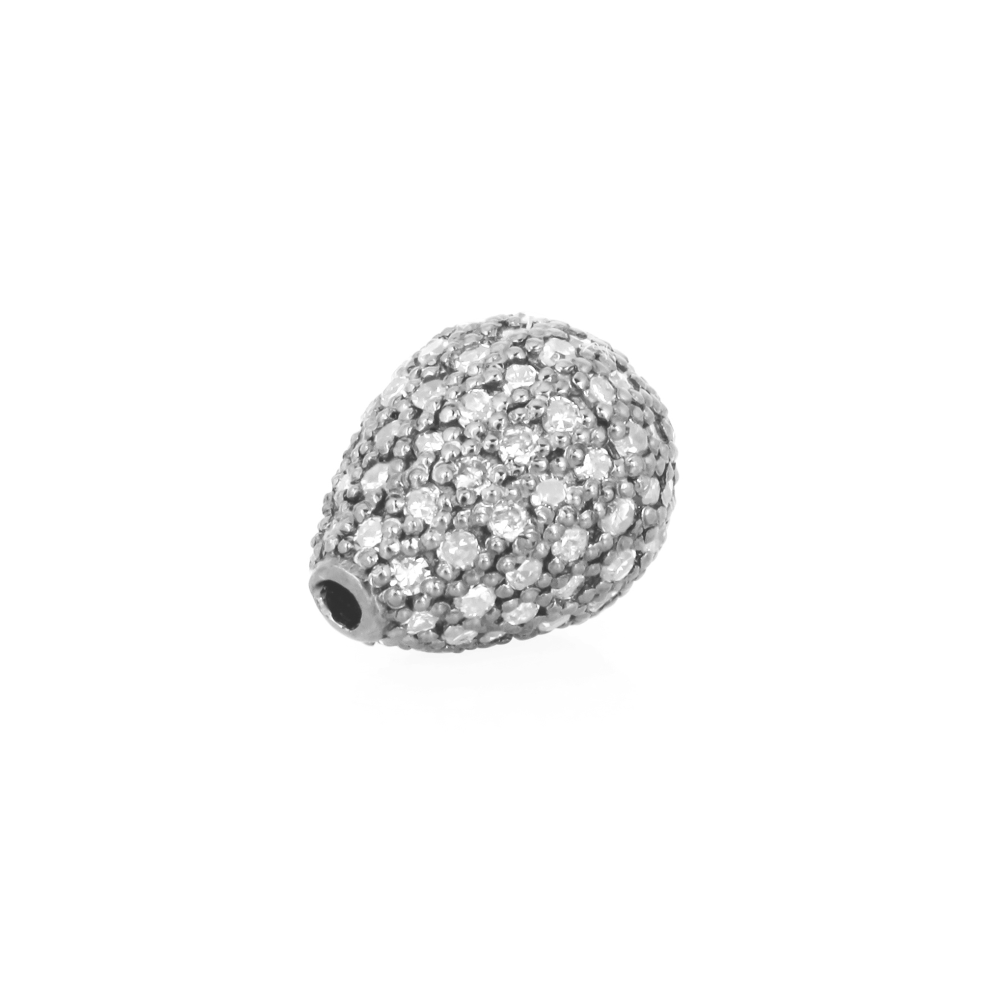 White Gold 10 X 75MM Pave Diamond Drops