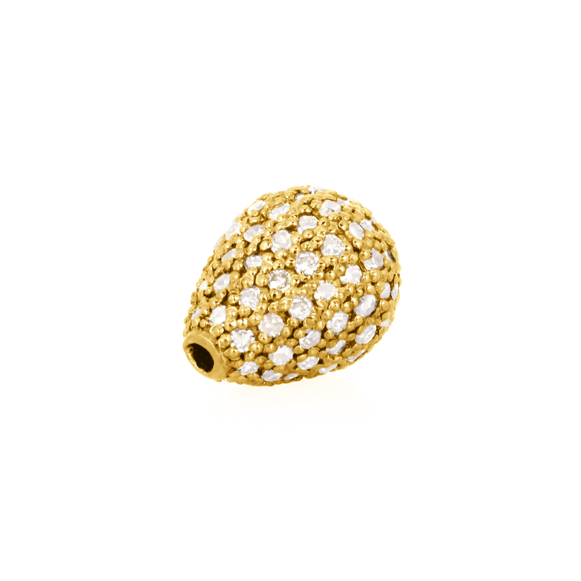 Yellow Gold 10 X 75MM Pave Diamond Drops