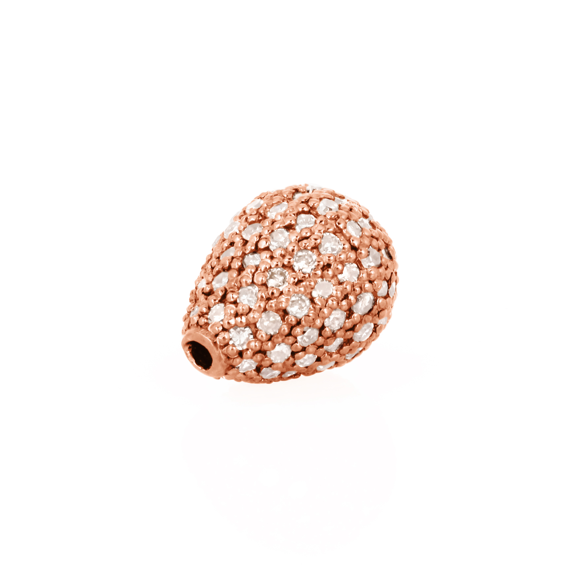 Rose Gold 10 X 75MM Pave Diamond Drops