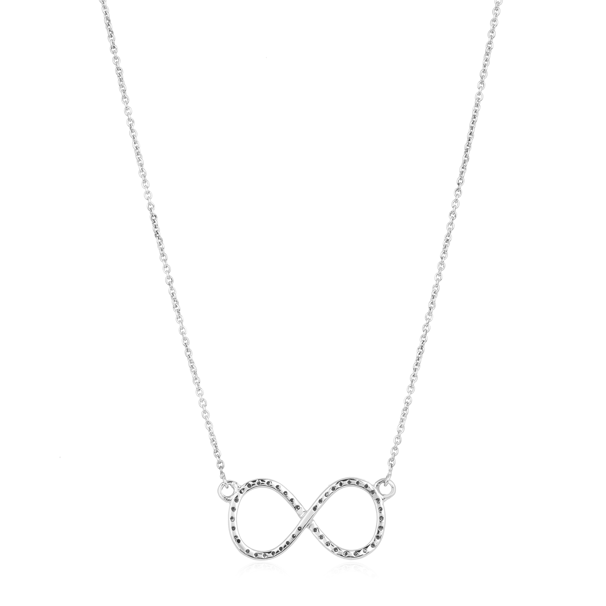 White Gold Infinity Diamond Pendant With Chain