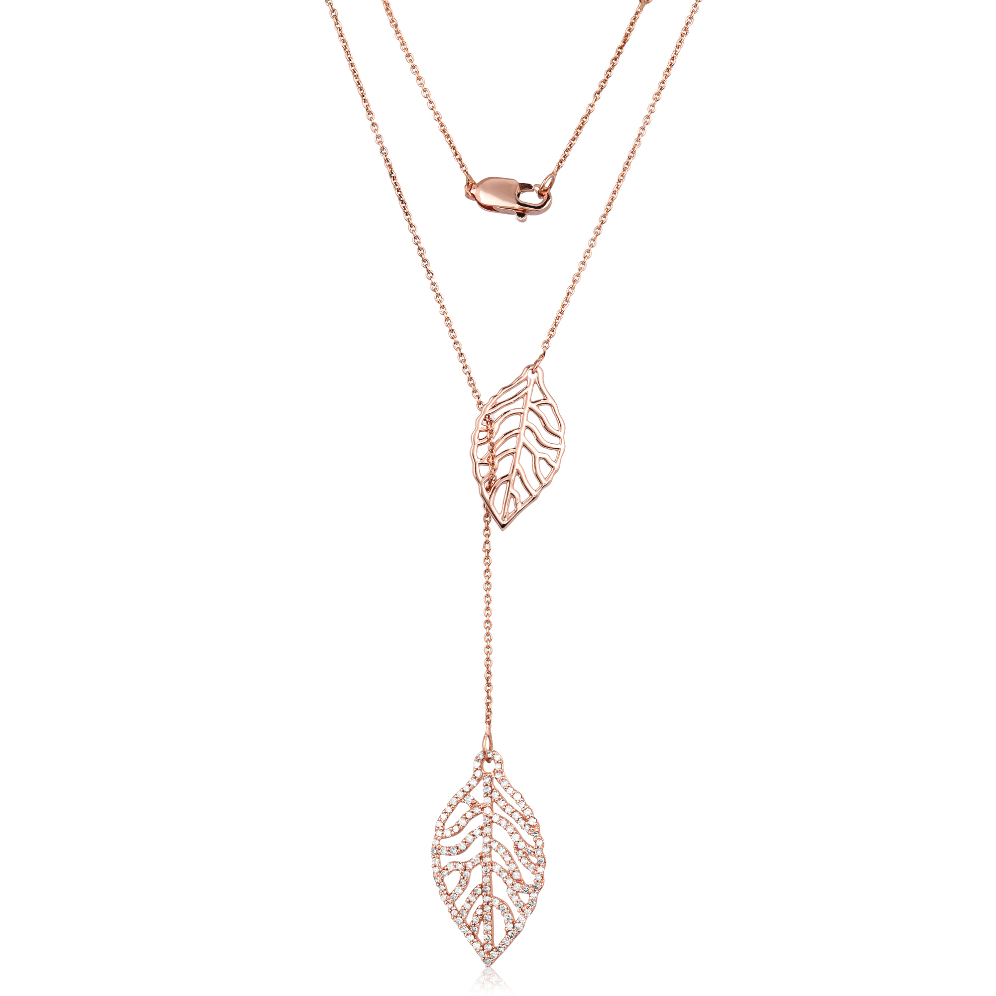 Rose Gold Leaf Diamond necklace