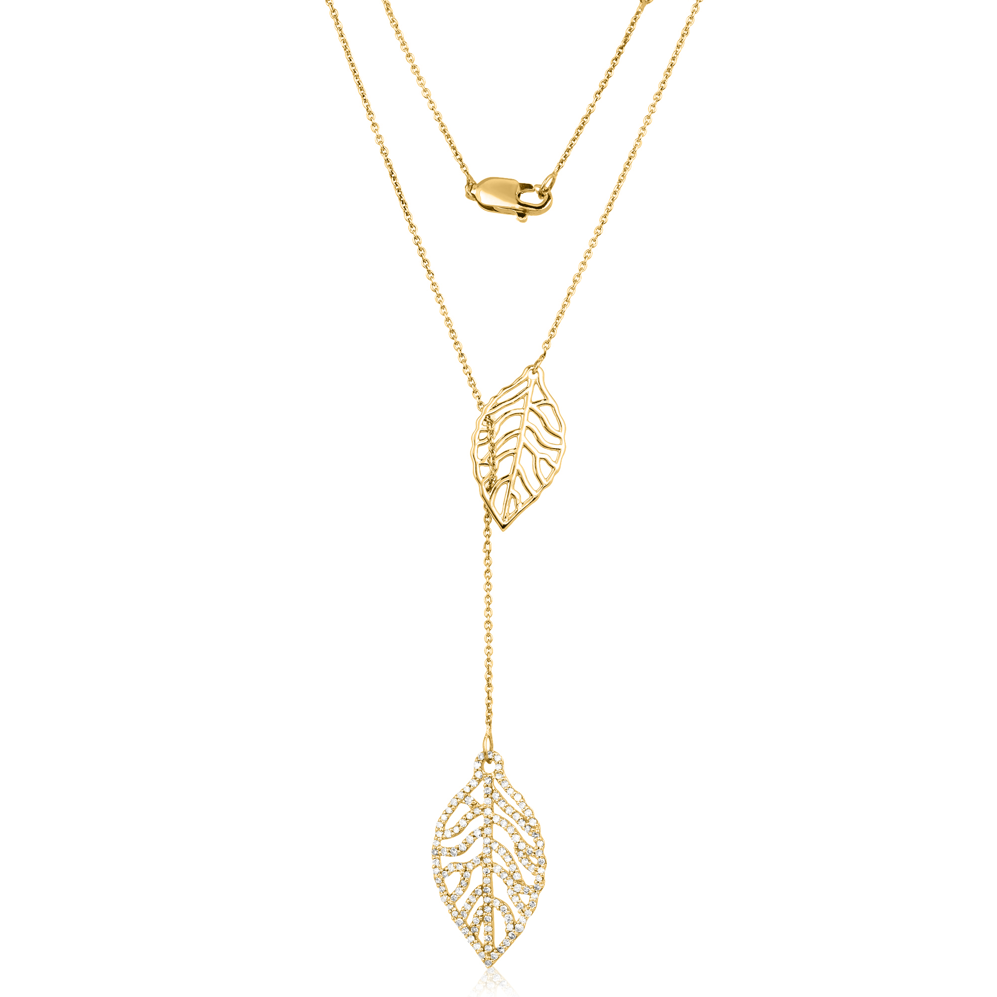 Yellow Gold Leaf Diamond necklace