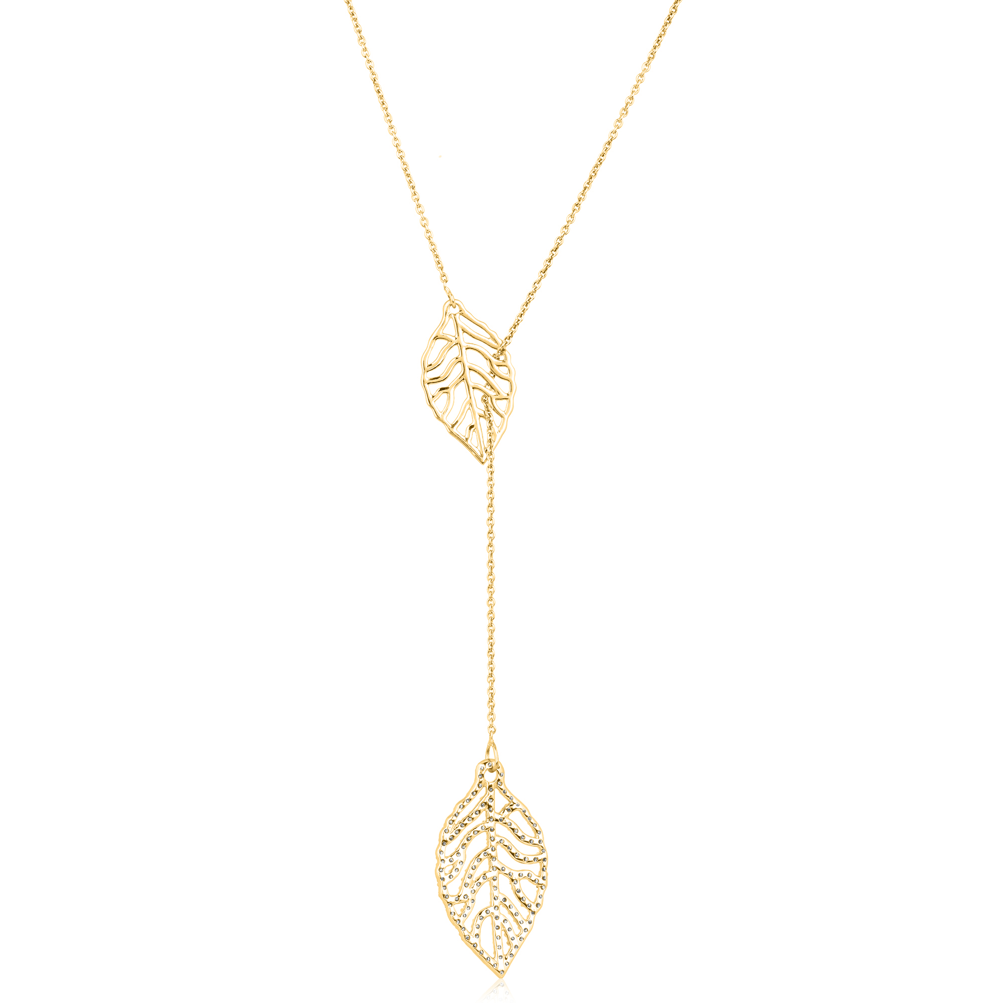 Yellow Gold Leaf Diamond necklace