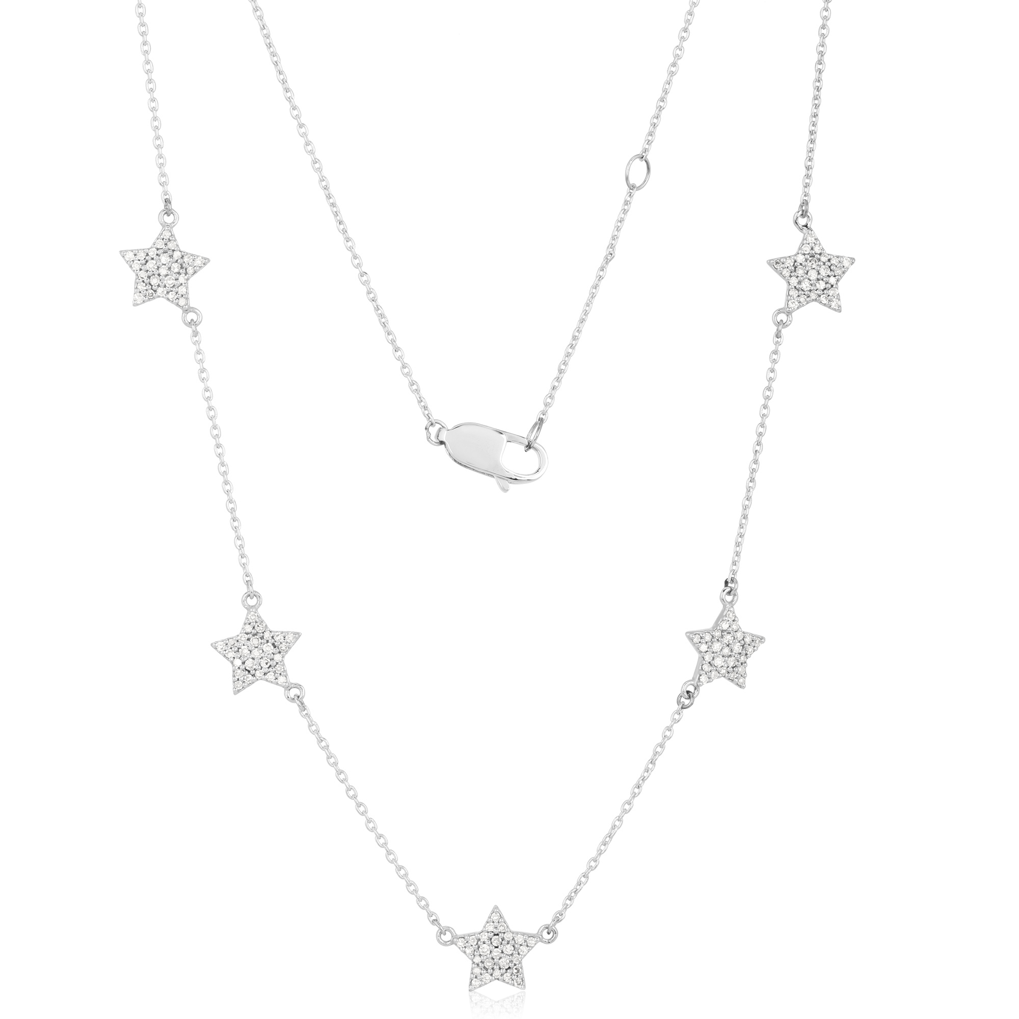White Gold 5 Star Diamond Necklace