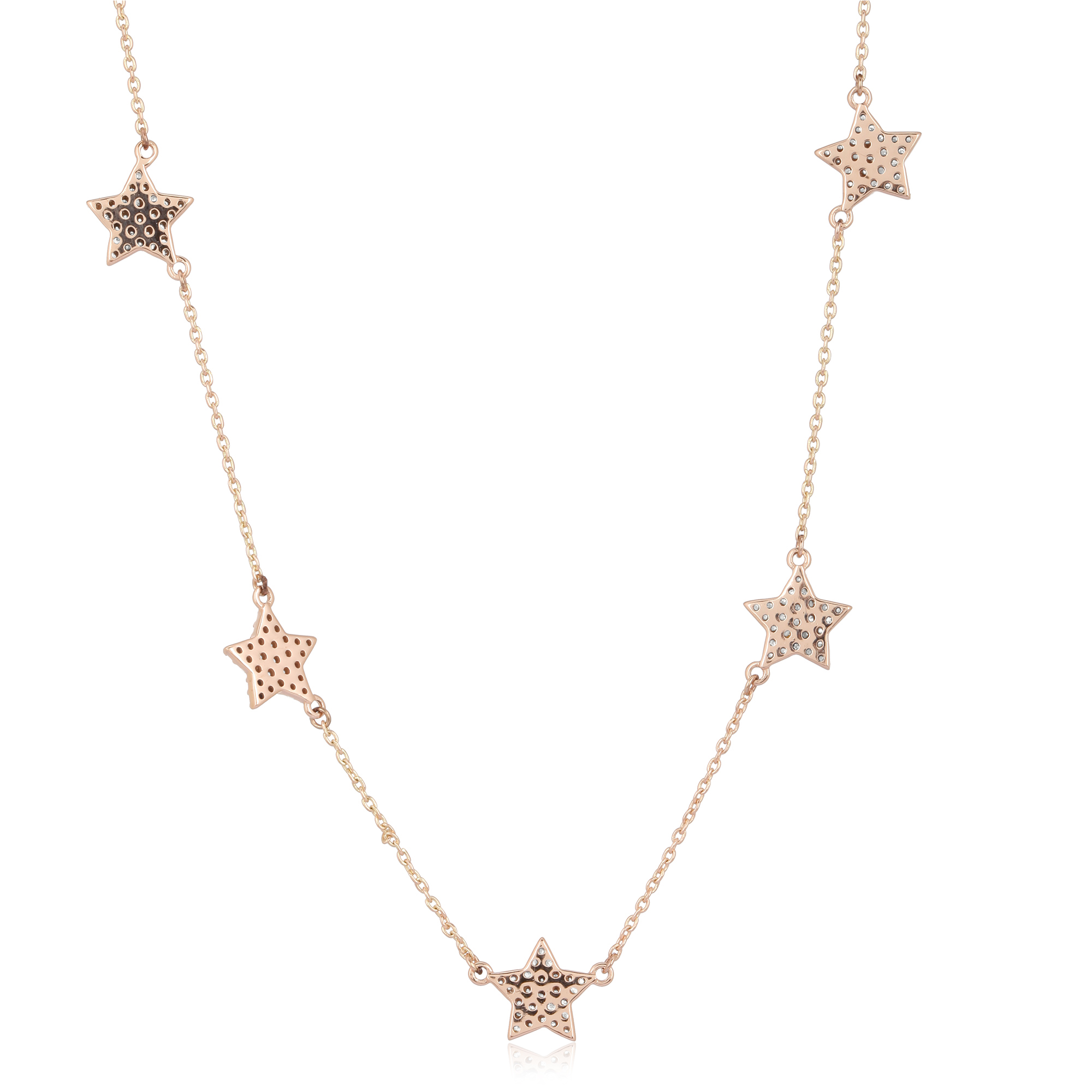 Rose Gold 5 Star Diamond Necklace