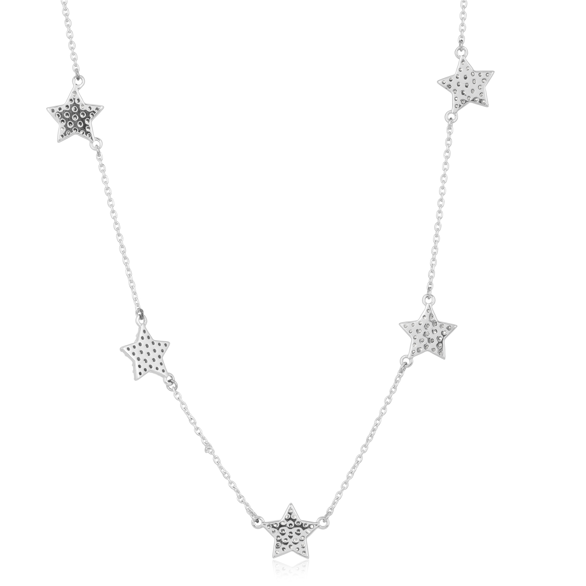 White Gold 5 Star Diamond Necklace