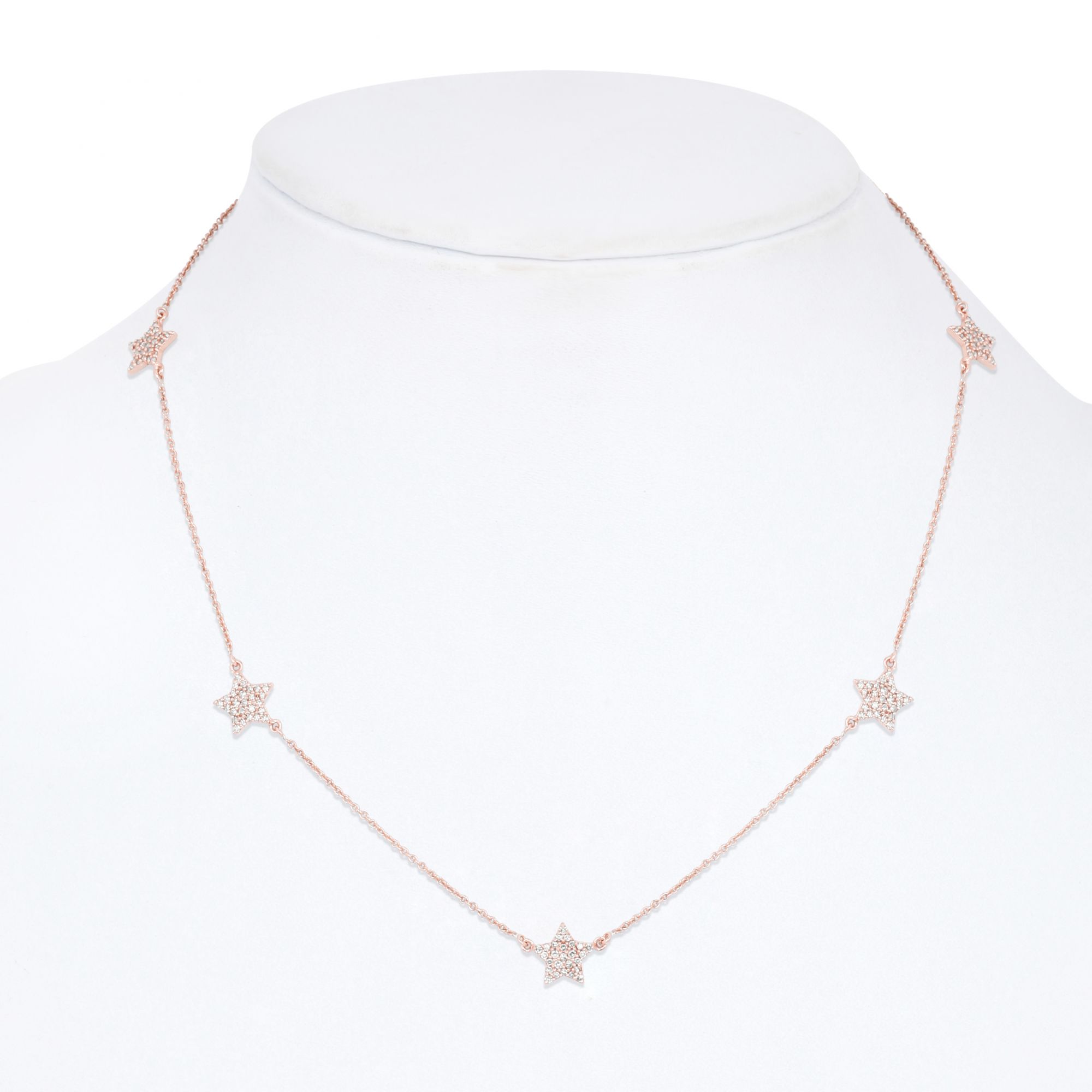 Rose Gold 5 Star Diamond Necklace