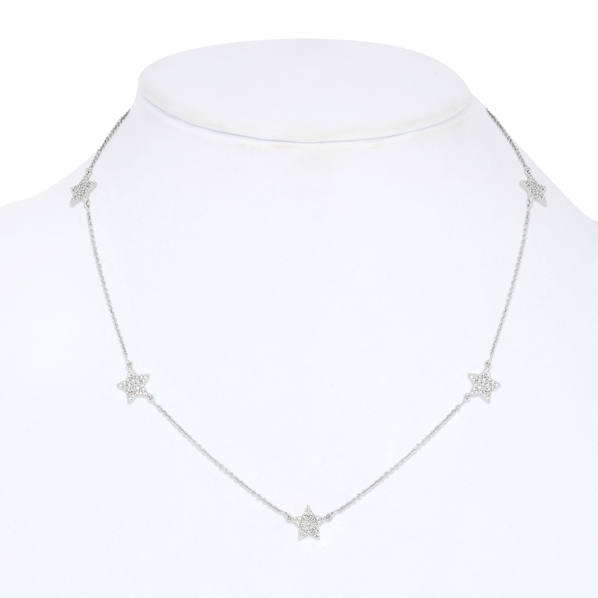 White Gold 5 Star Diamond Necklace