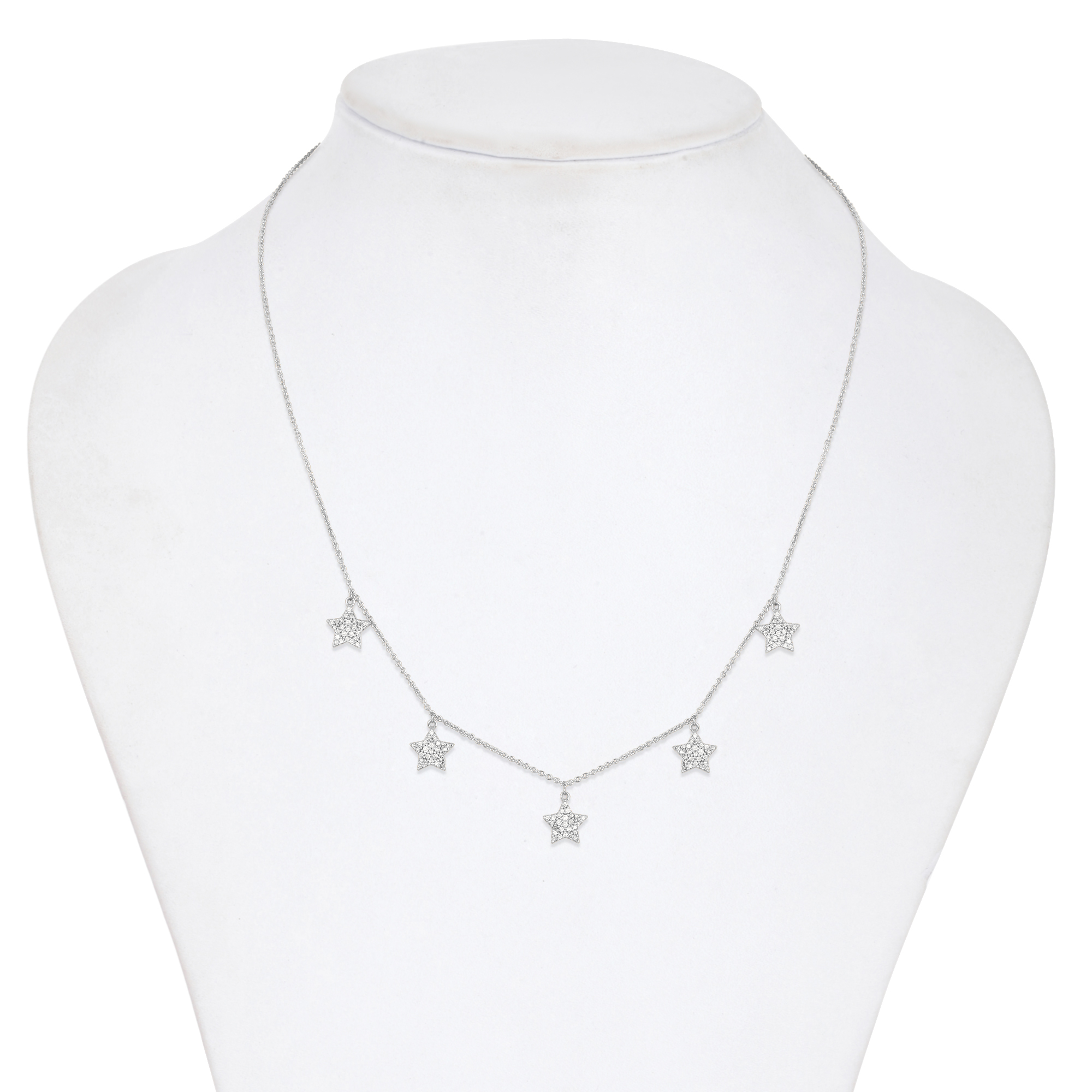 White Gold 5 Star Diamond Necklace