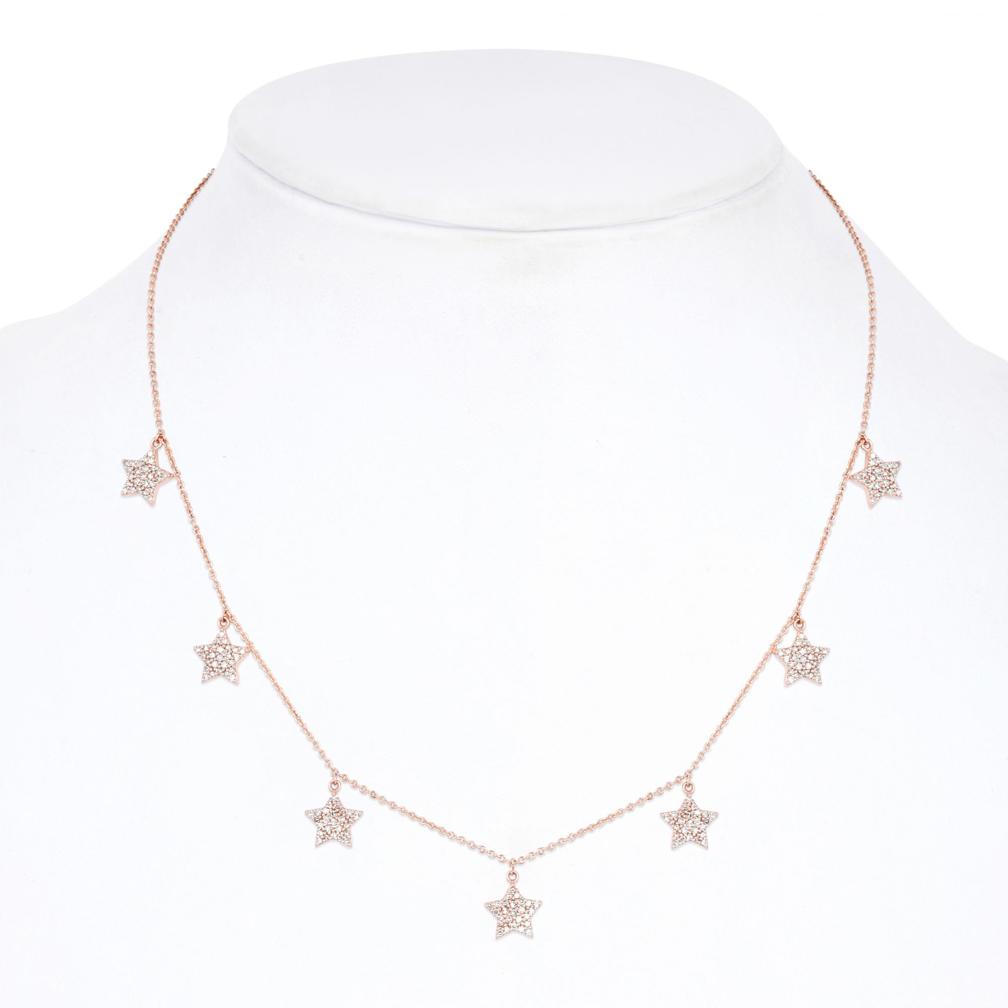 Rose Gold 7 Star Diamond Necklace