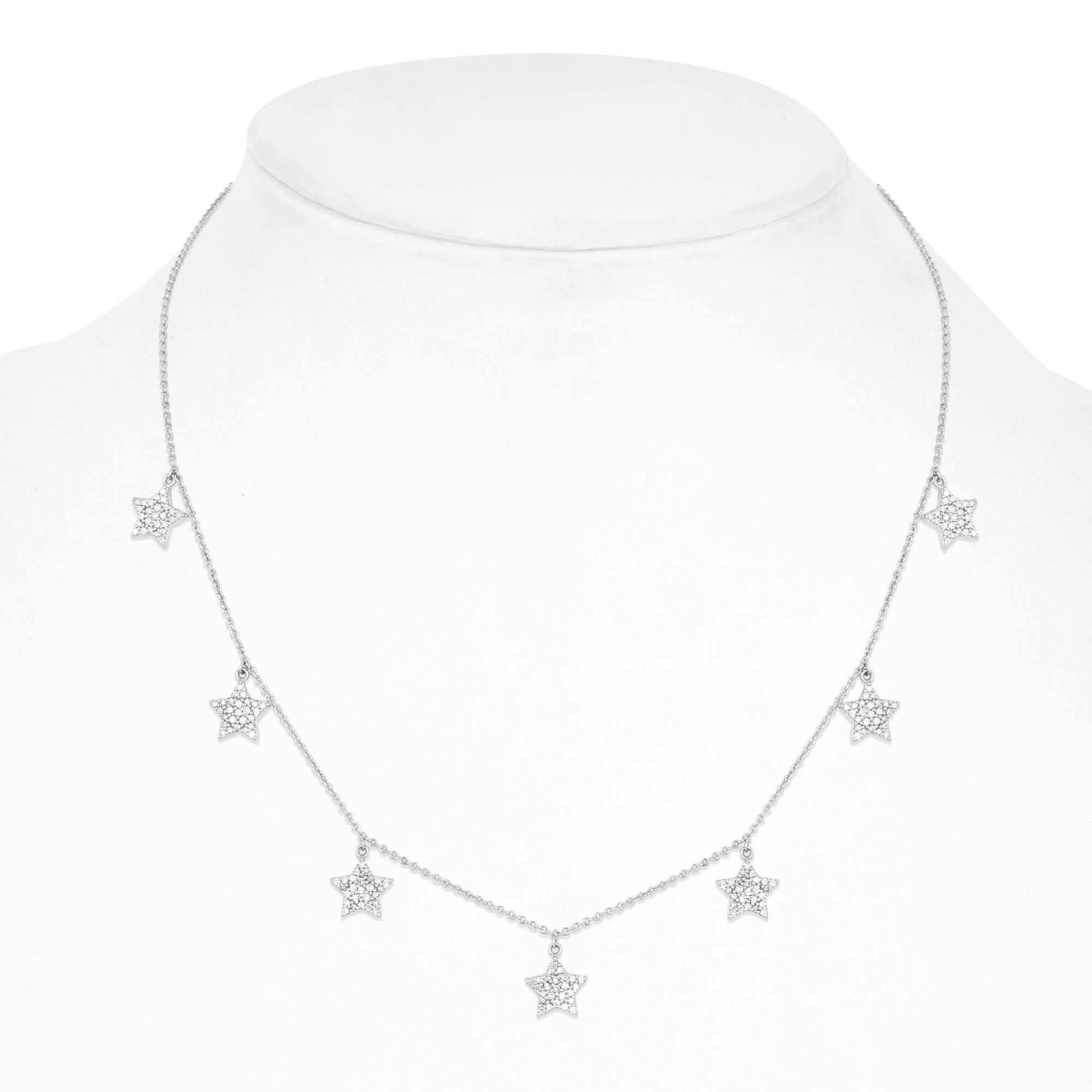 White Gold 7 Star Diamond Necklace