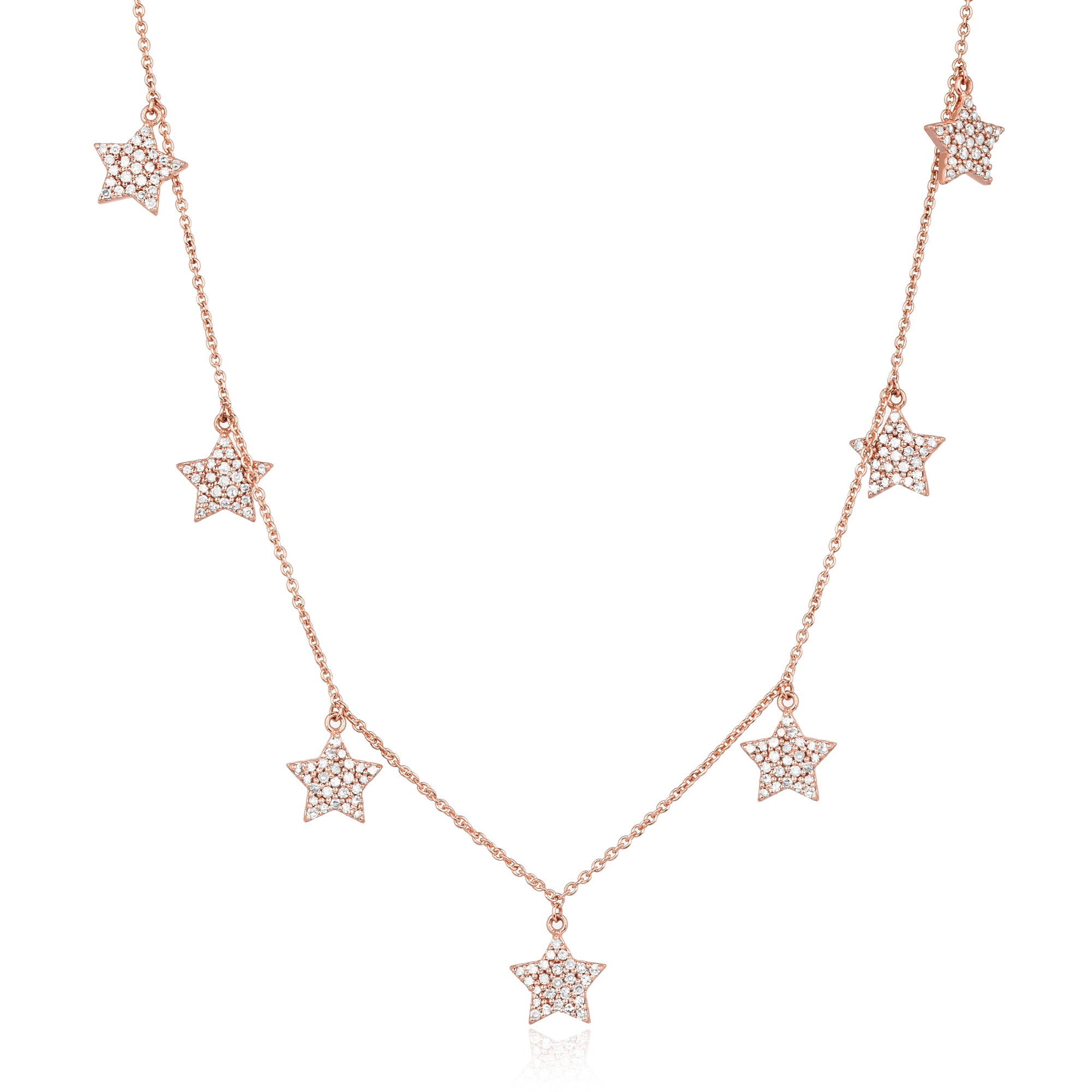 Rose Gold 7 Star Diamond Necklace