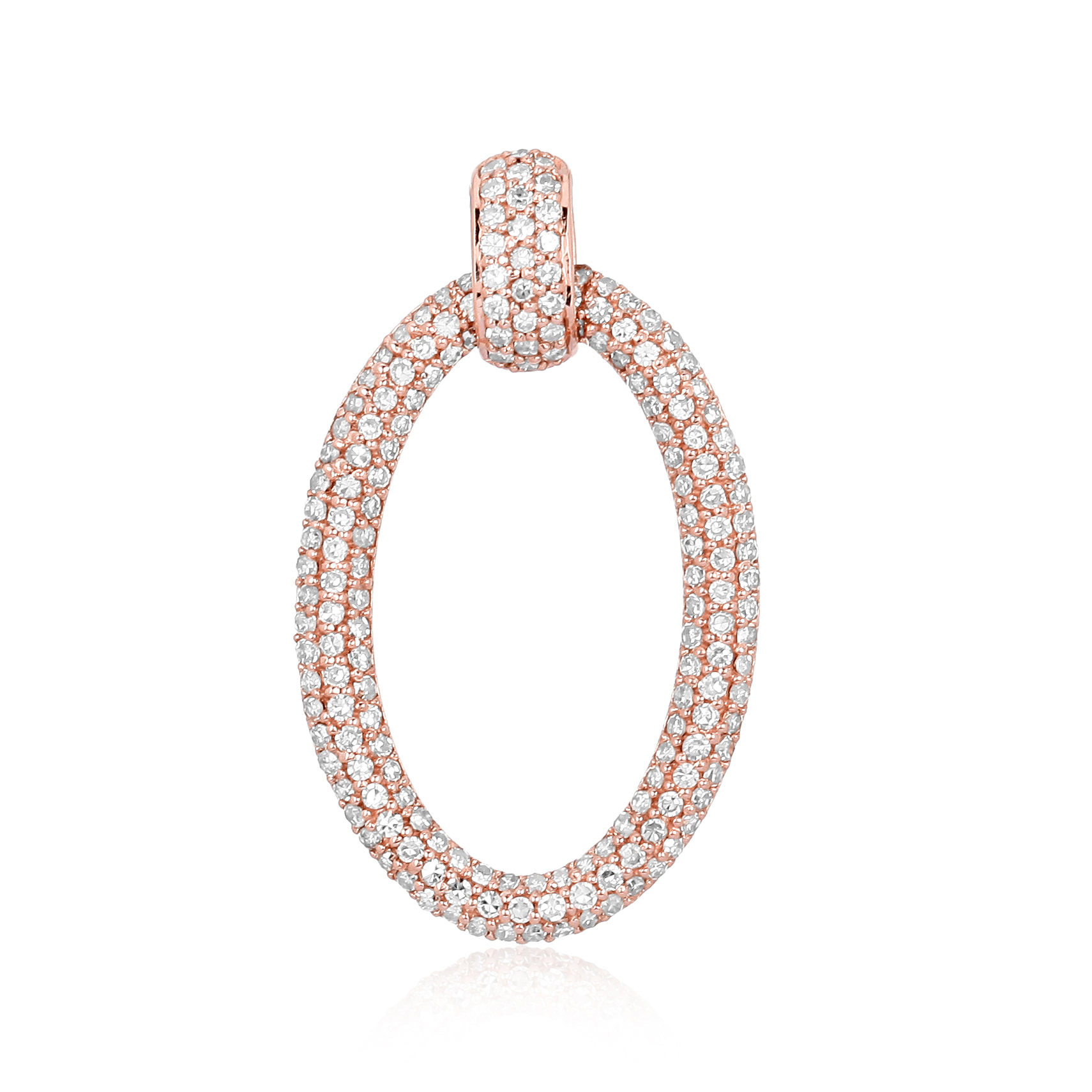Rose Gold Oval Diamond Pendant