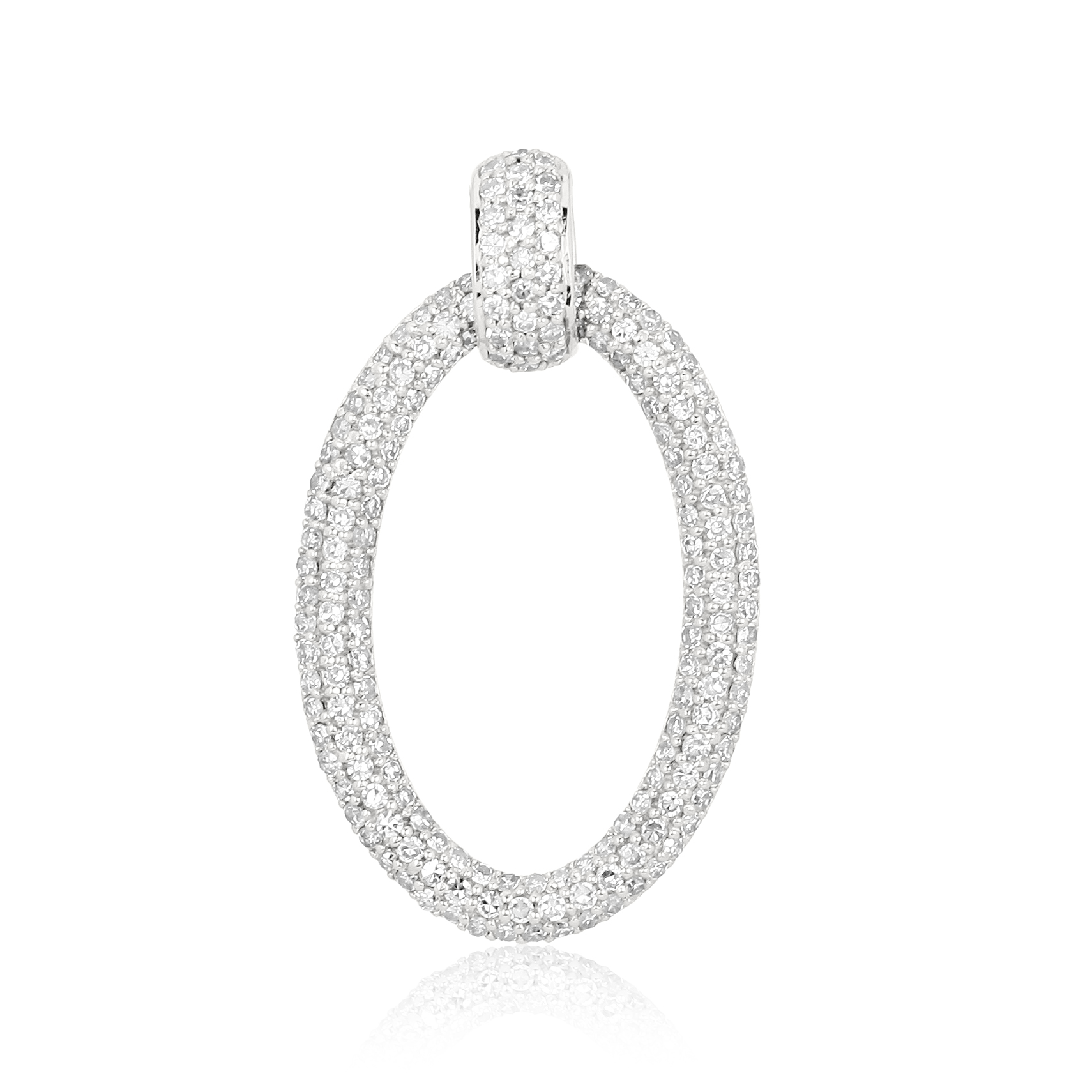 White Gold Oval Diamond Pendant