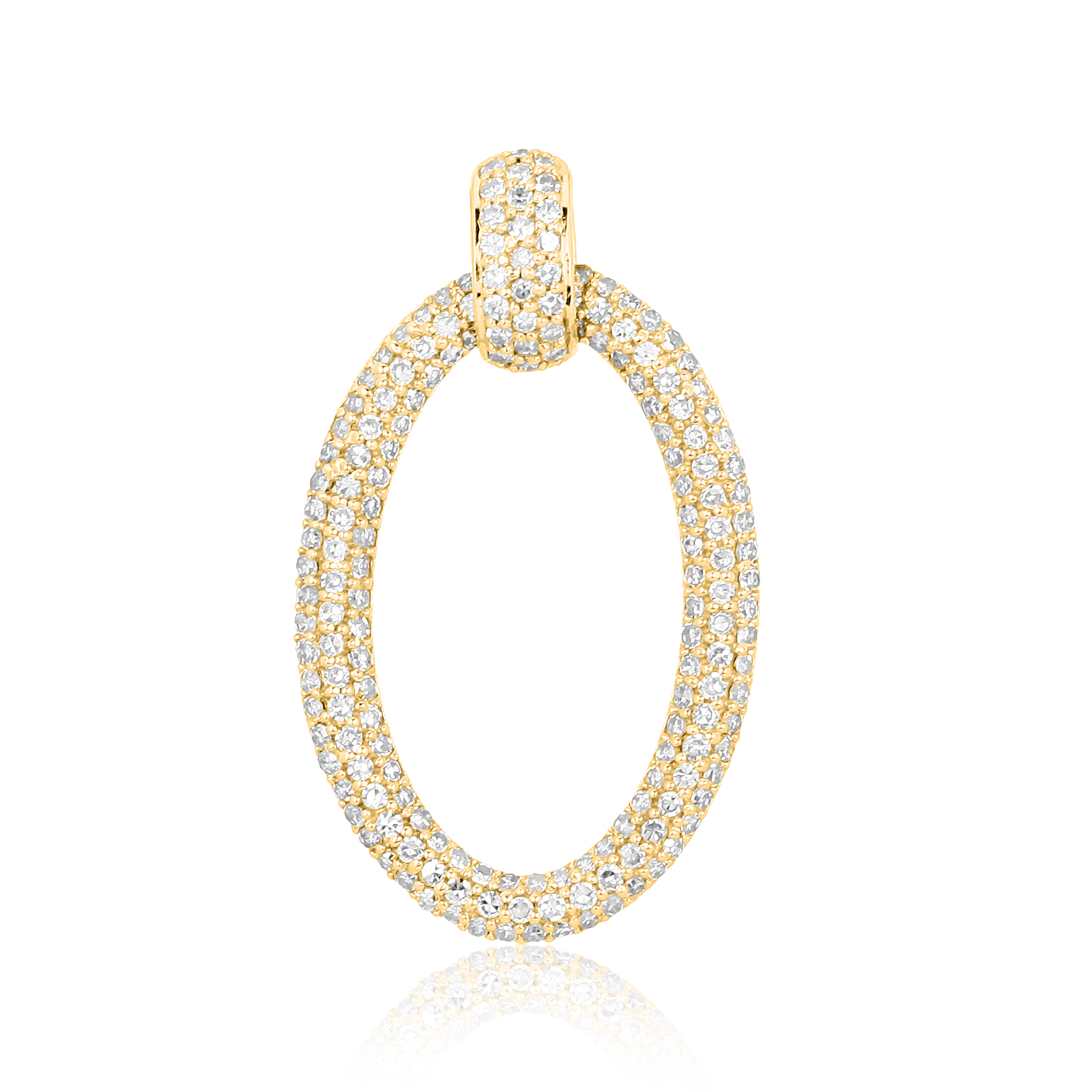 Yellow Gold Oval Diamond Pendant